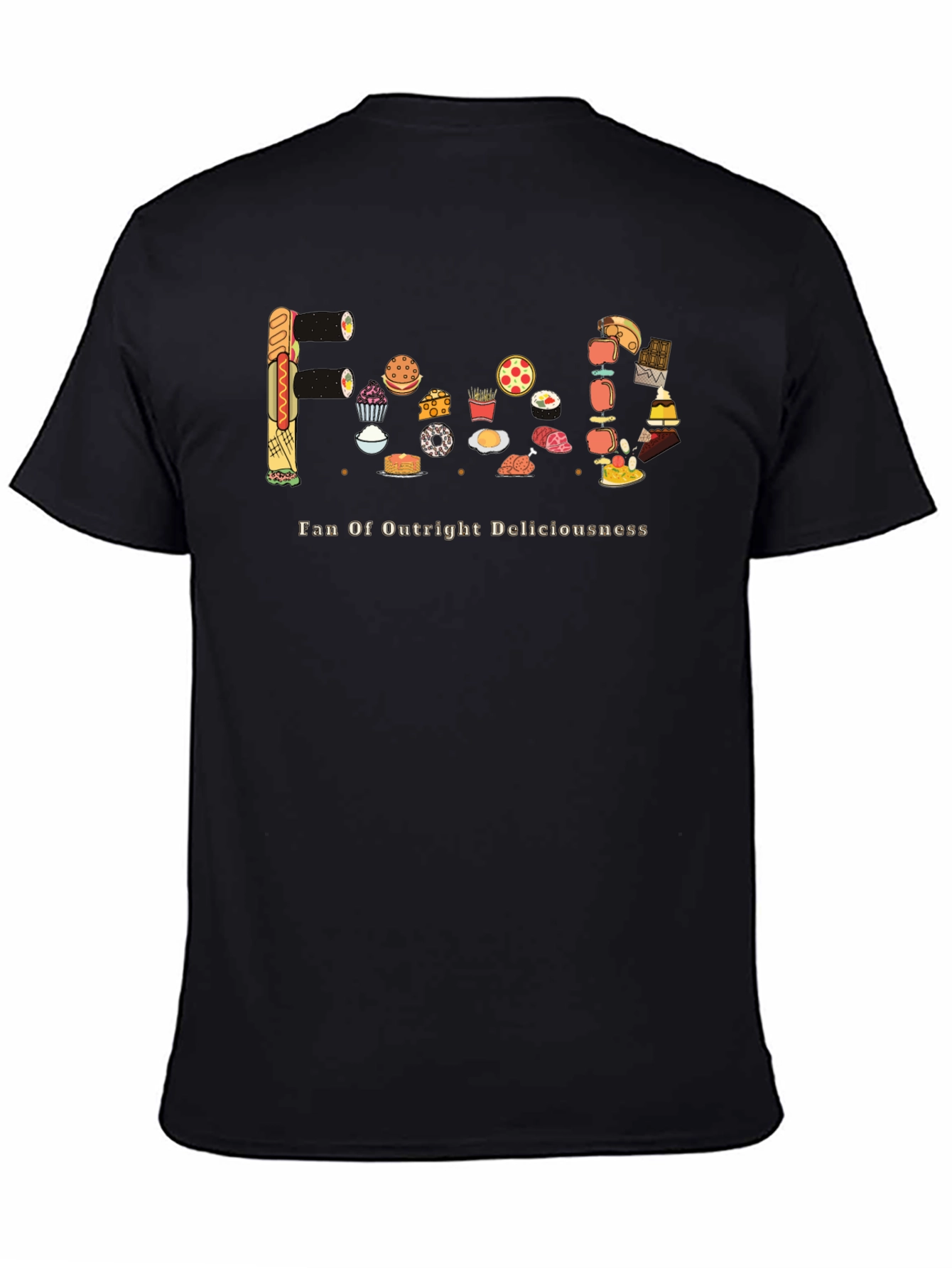 Black Foodie Graphic Tee - Fan of Outright Deliciousness view 4