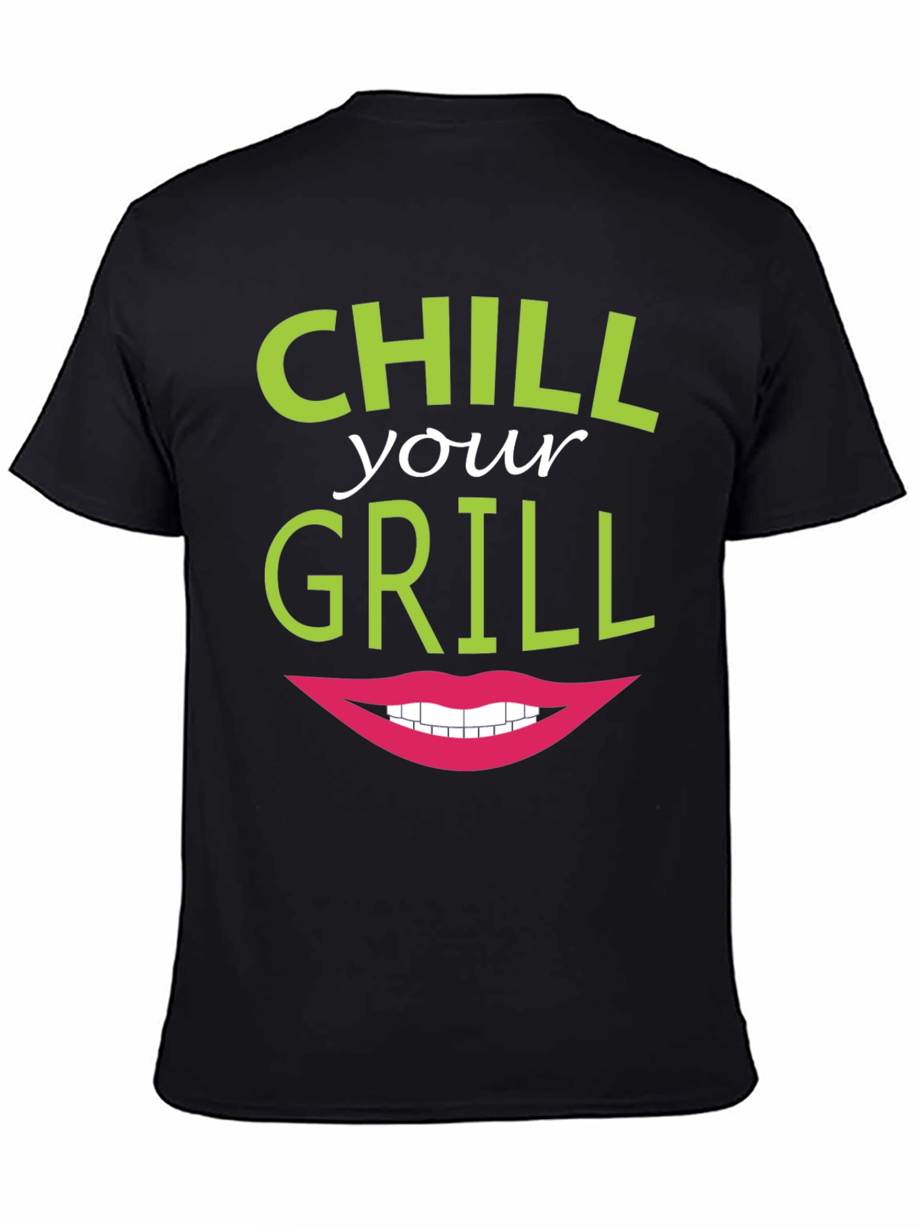 Black Chill Your Grill Funny Graphic T-Shirt view 4