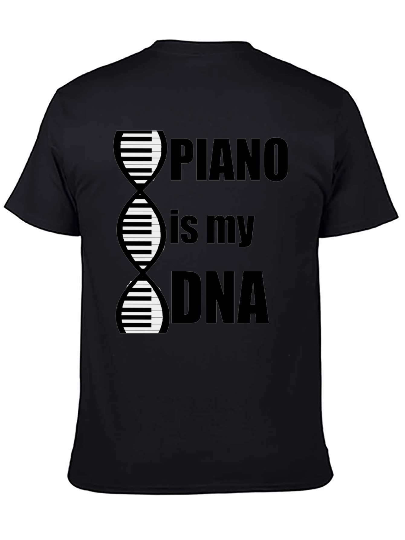 Black Piano is My DNA Graphic Tee - Musician T-Shirt view 4