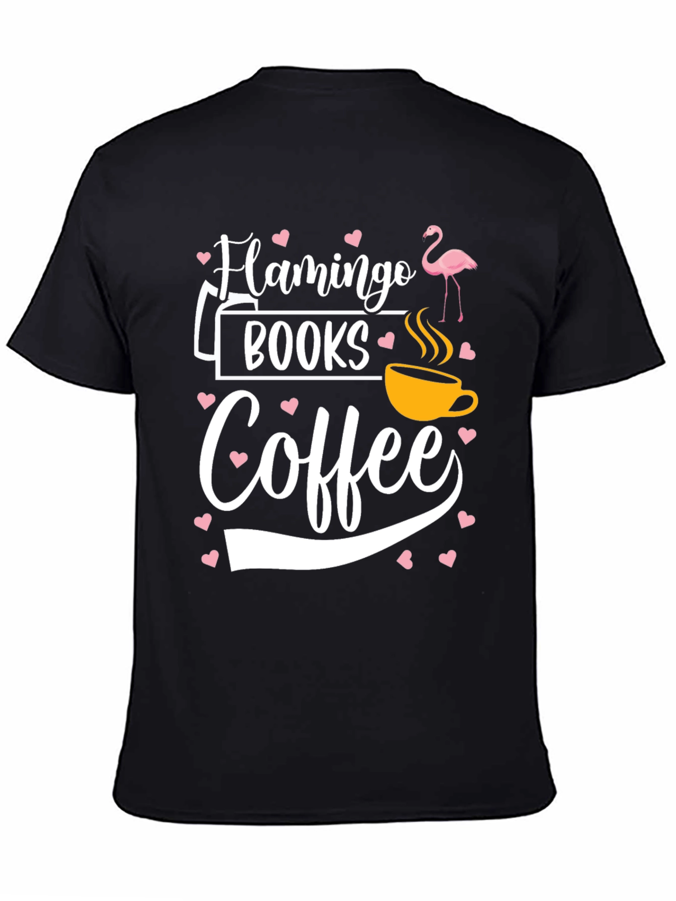 Black Flamingo Books Coffee T-Shirt view 4