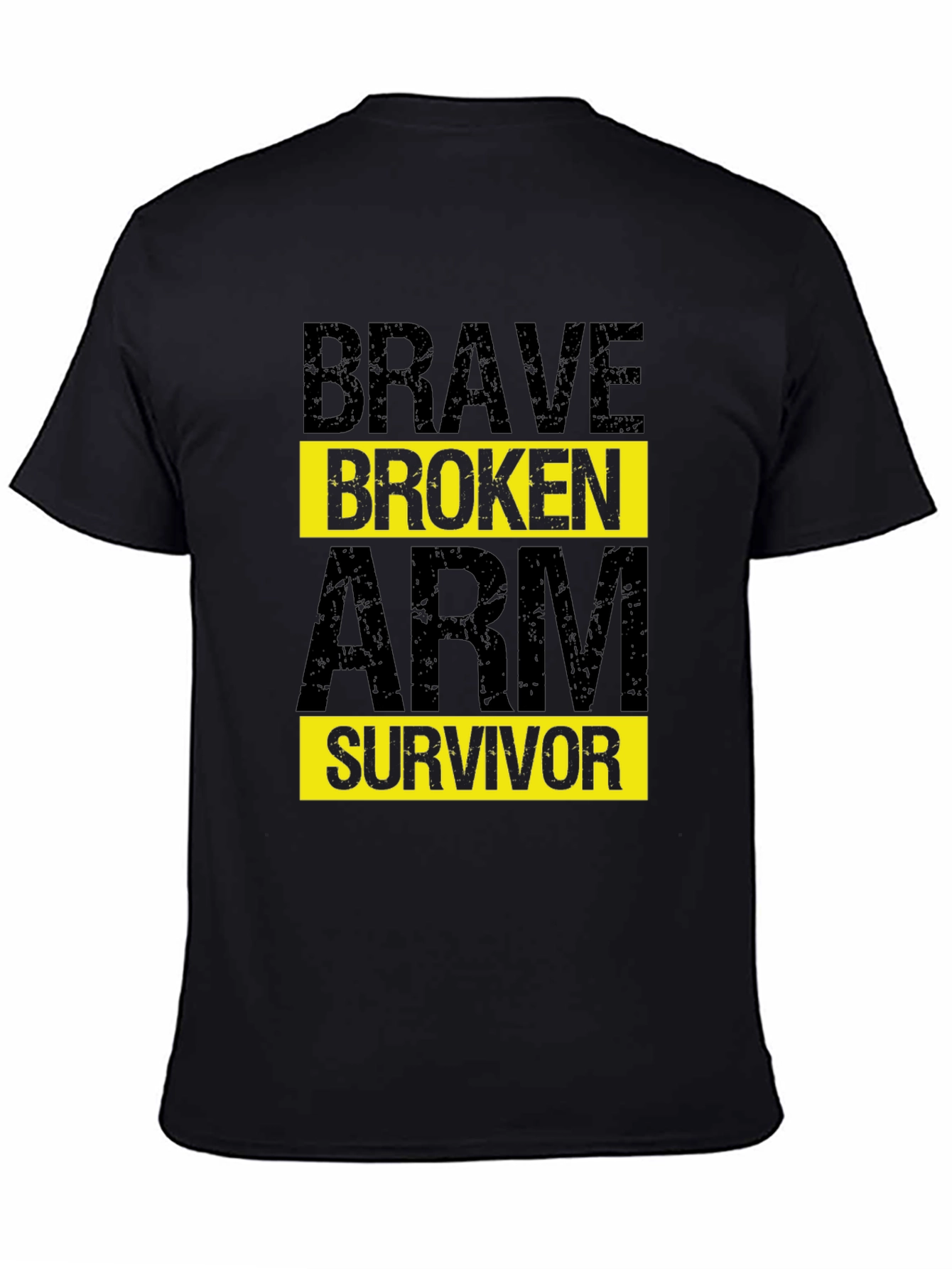 Black Brave Broken Arm Survivor T-Shirt - Black Graphic Tee view 4