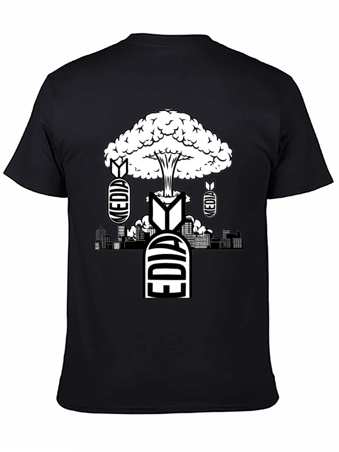 Black Media Explosion Graphic Tee - Black Cotton Blend view 4