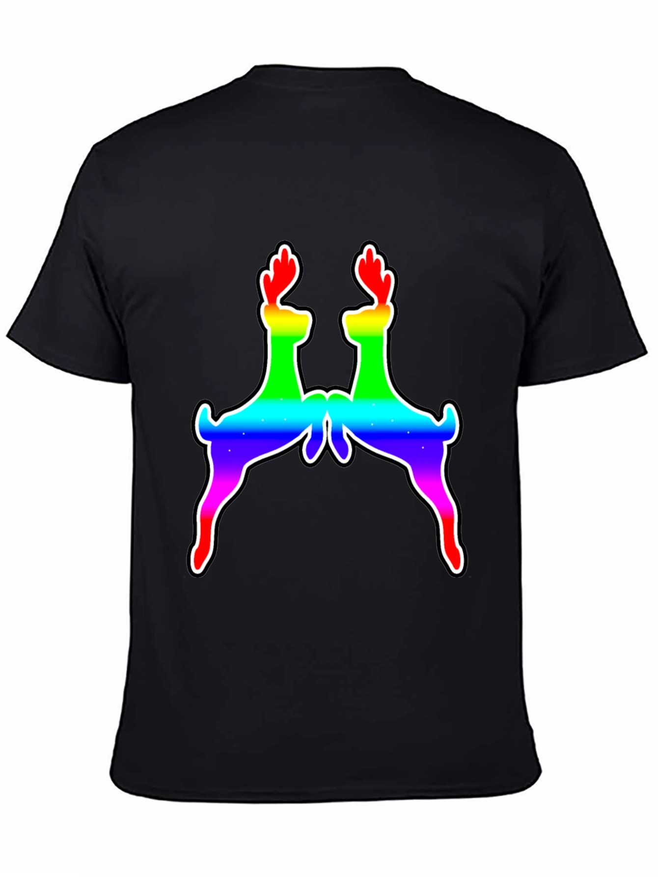 Black Rainbow Deer Graphic Tee - Pride Edition view 4