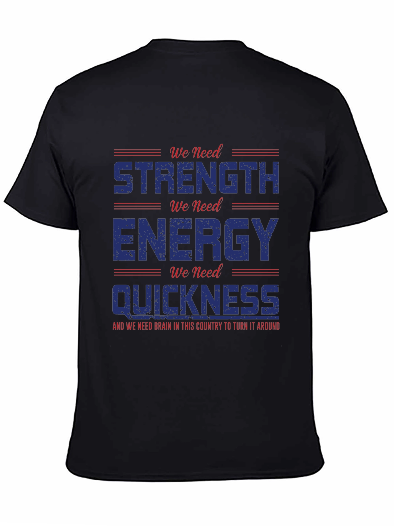 Black Strength Energy Quickness Graphic Tee view 4