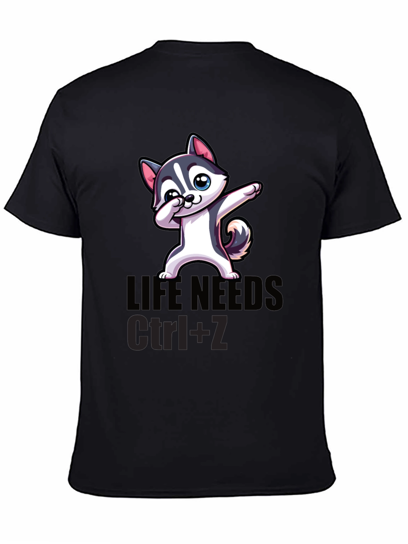 Black Life Needs Ctrl+Z T-Shirt, Cartoon Dog Dab view 4