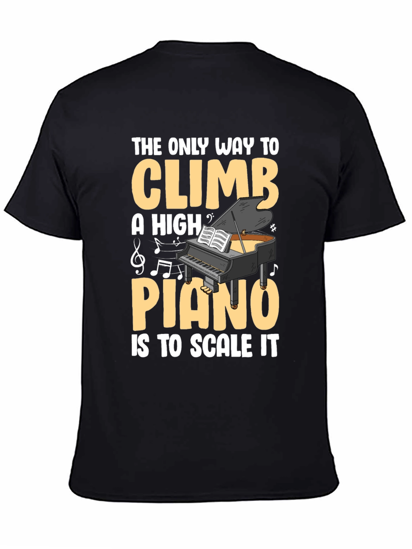 Black Piano Scale T-Shirt - Musical Pun Tee view 4