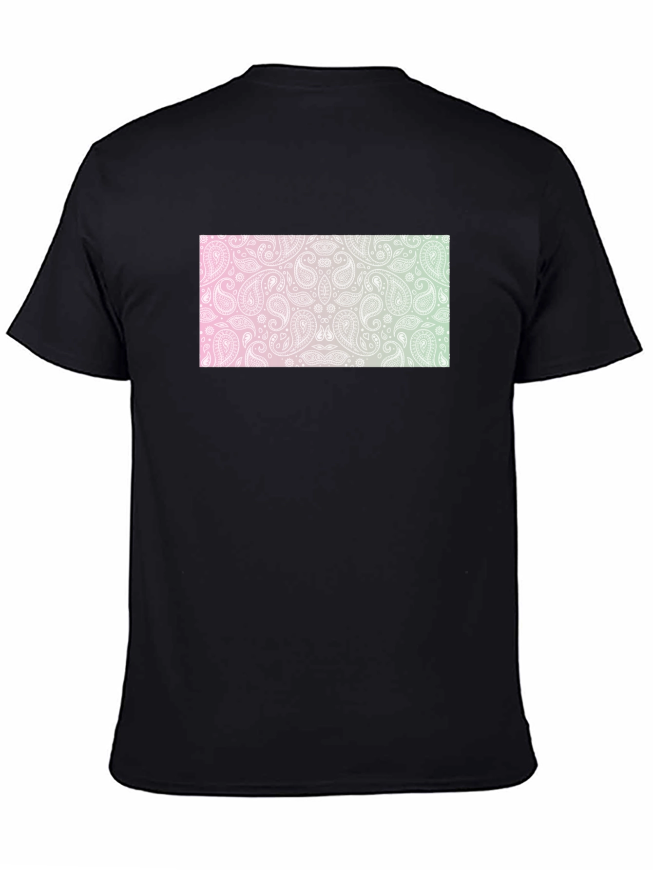 Black Paisley Black T-Shirt - Unique Design view 4