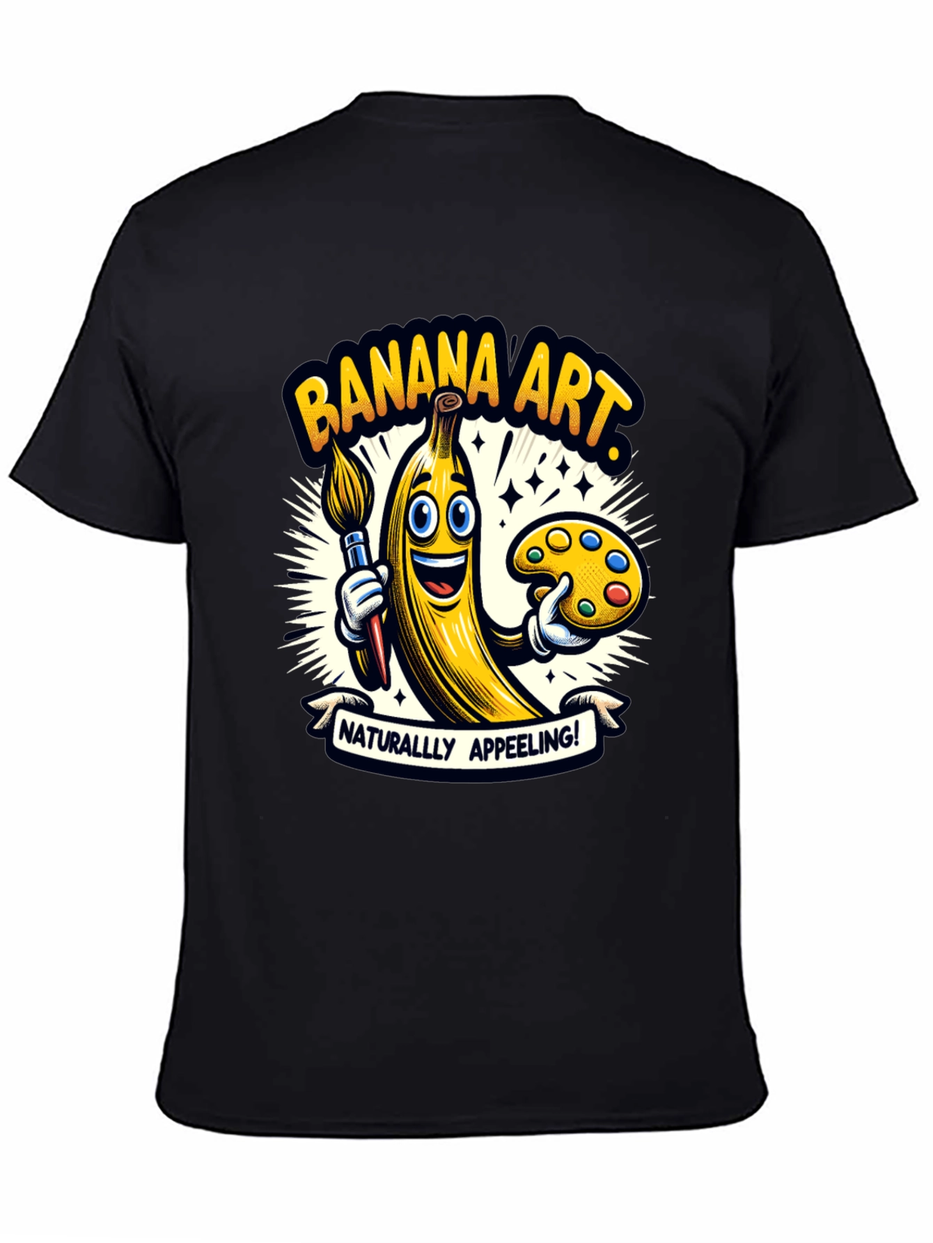 Black Banana Art T-Shirt - Naturally Appeeling Tee! view 4
