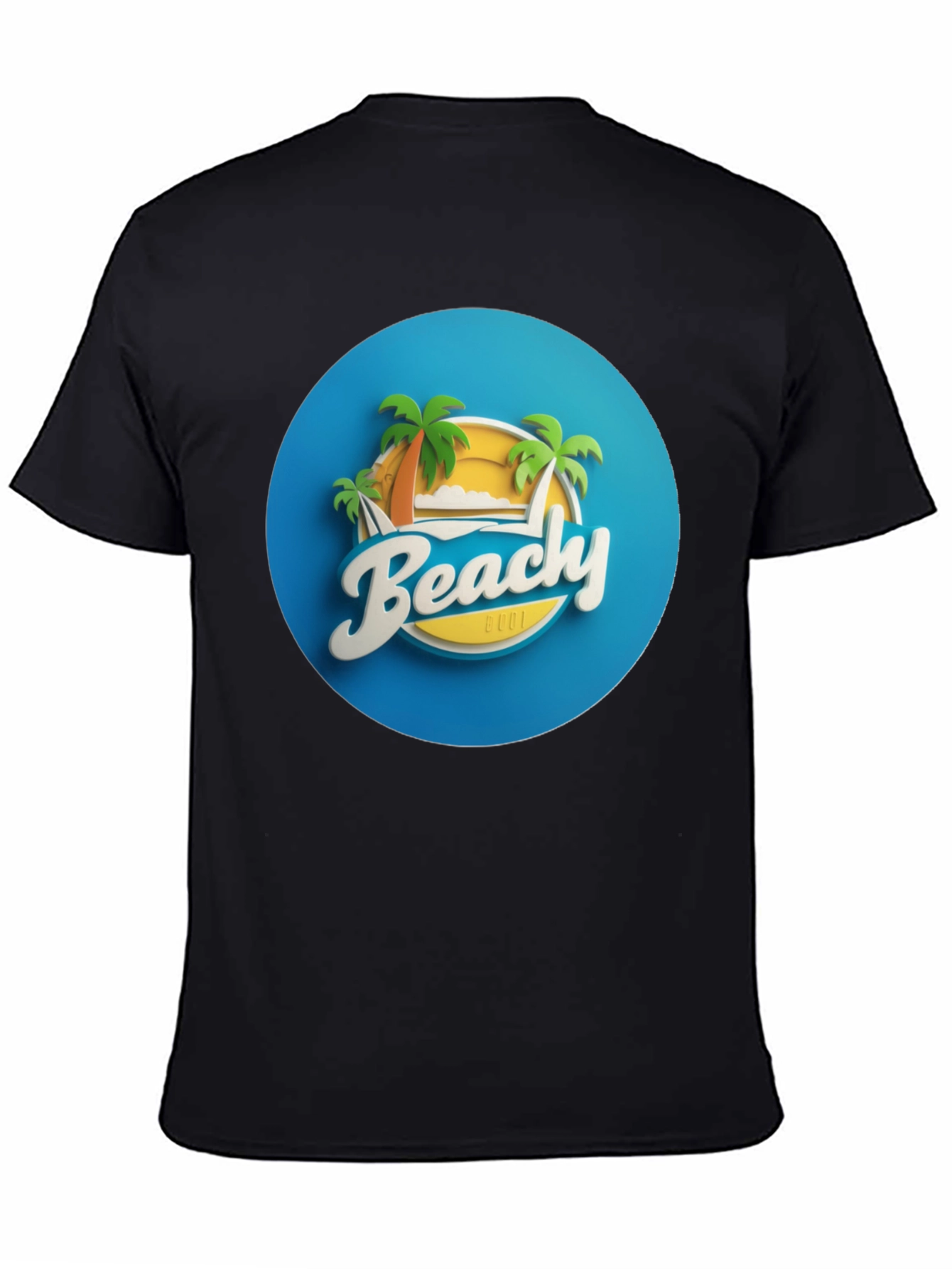 Black Beachy Cool Graphic T-Shirt view 4