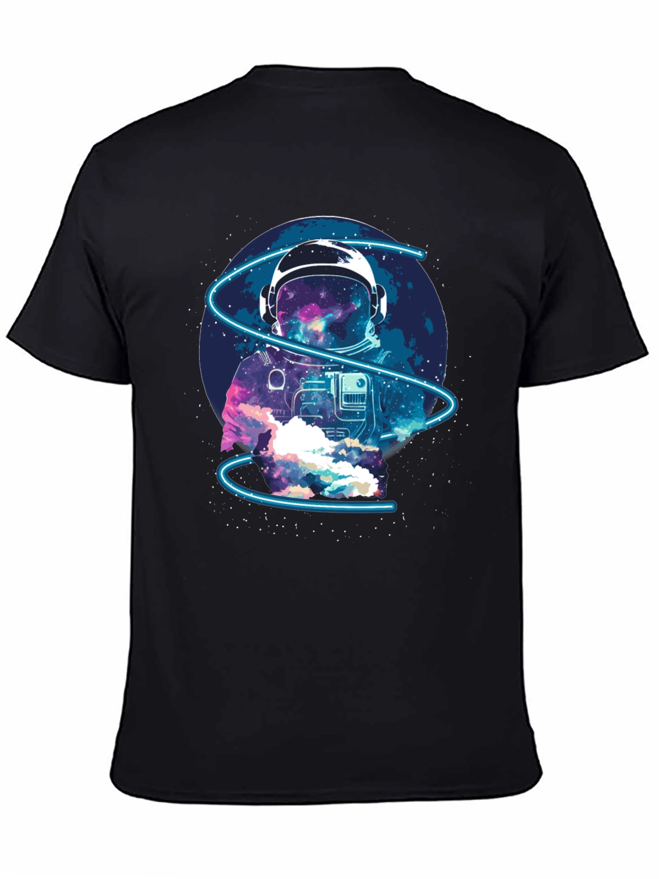 Black Astronaut Space Graphic T-Shirt view 4