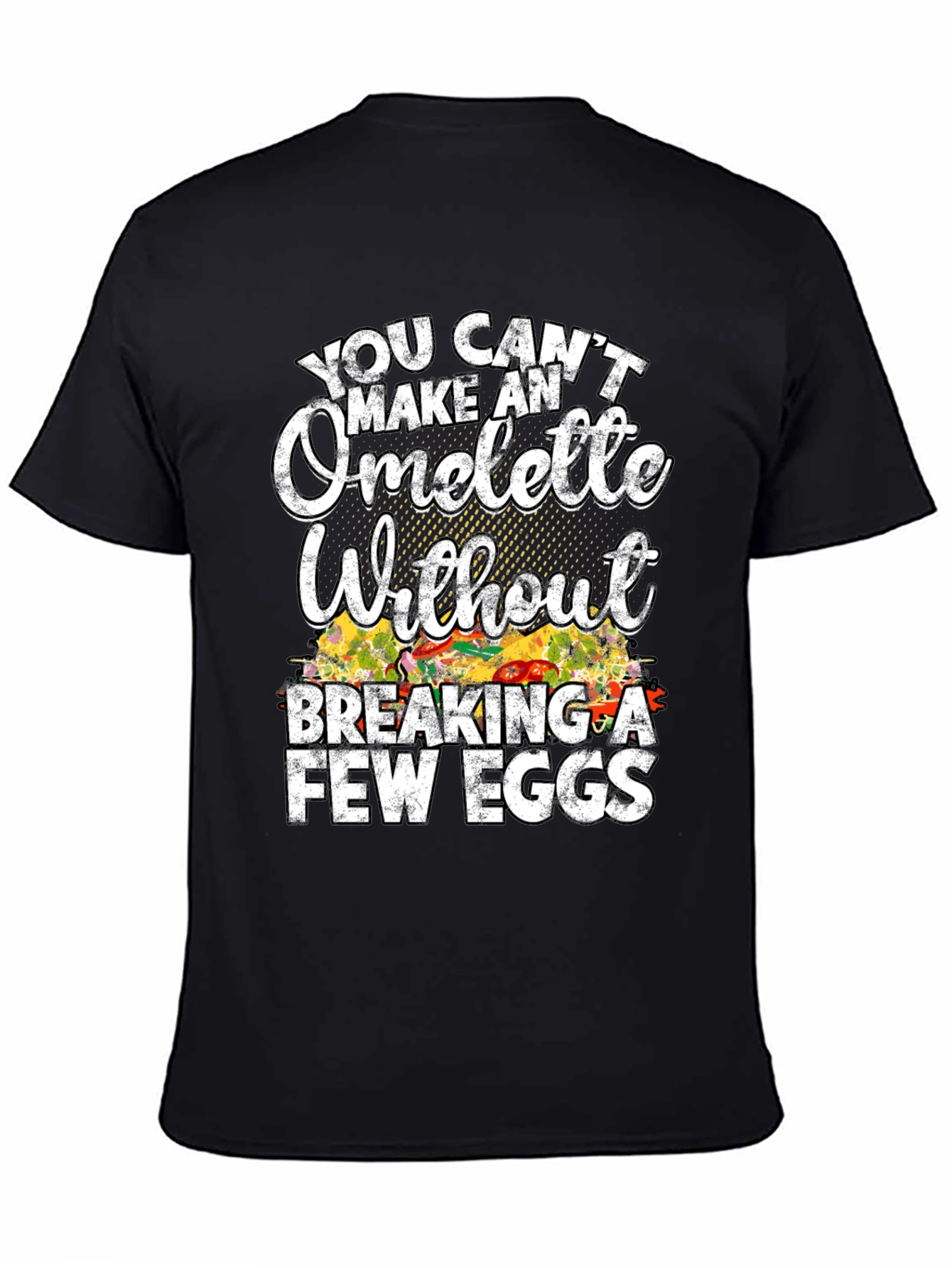 Black Funny Omelette Graphic T-Shirt - Chef Gift view 4