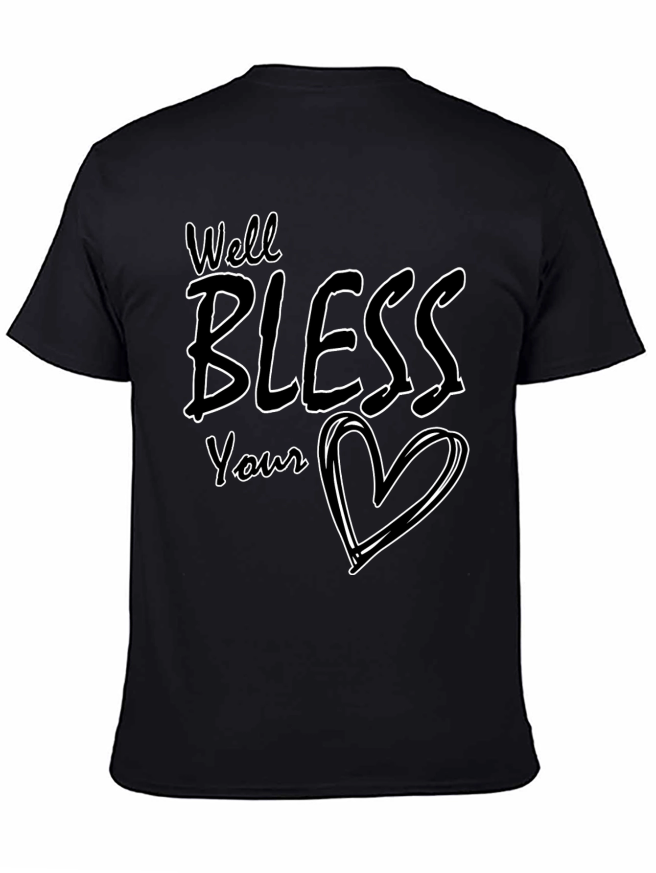 Black Well Bless Your Heart Graphic Tee - Black view 4