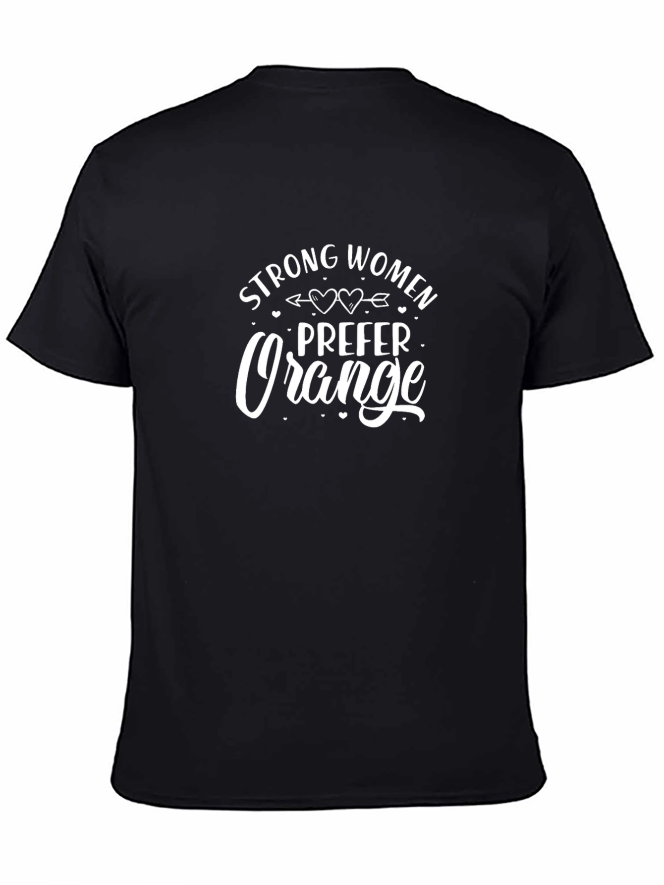 Black Strong Women Prefer Orange Graphic Tee view 4