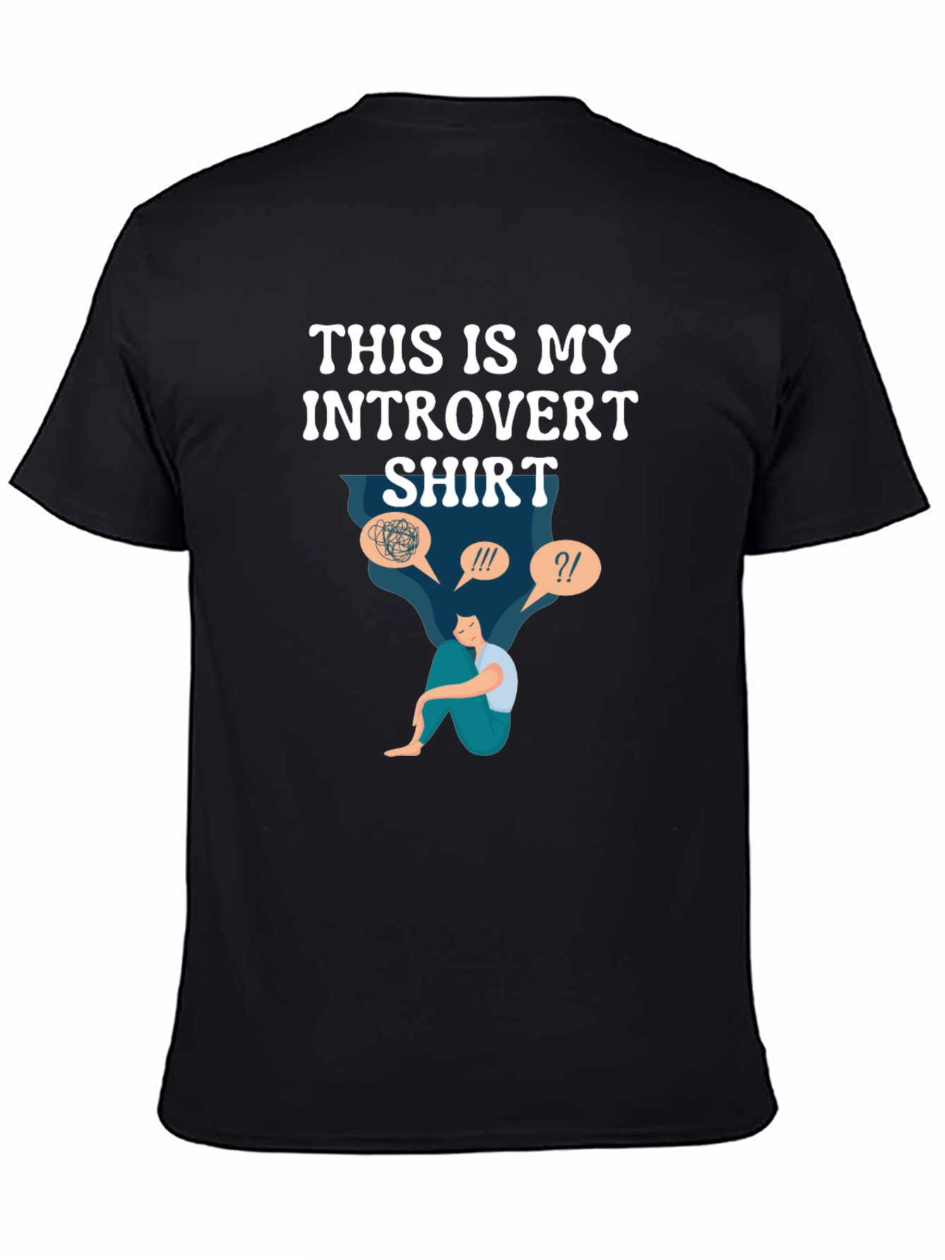 Black Introvert Shirt - Funny Graphic Tee view 4