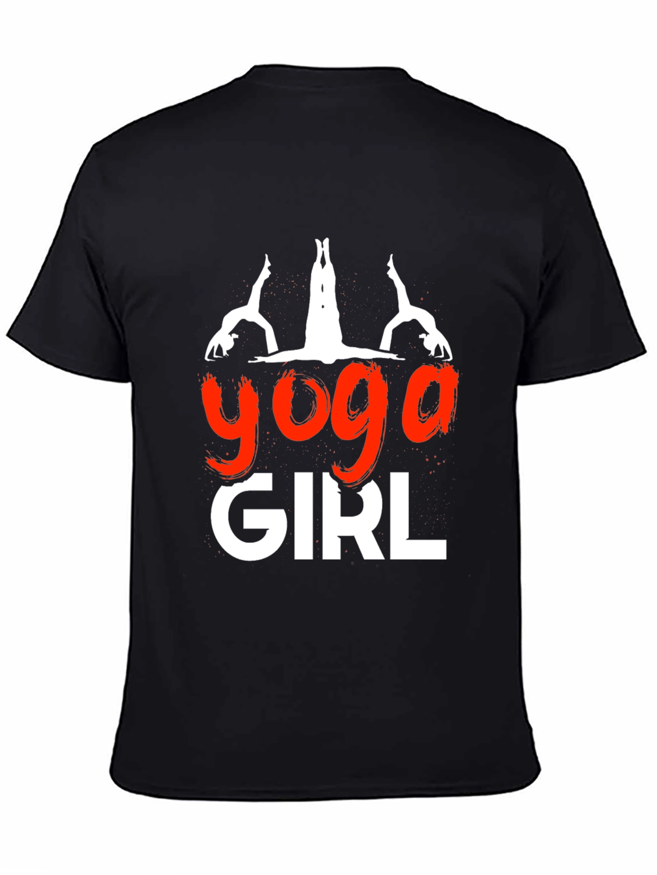 Black Yoga Girl Graphic Tee - Soft Cotton Blend view 4