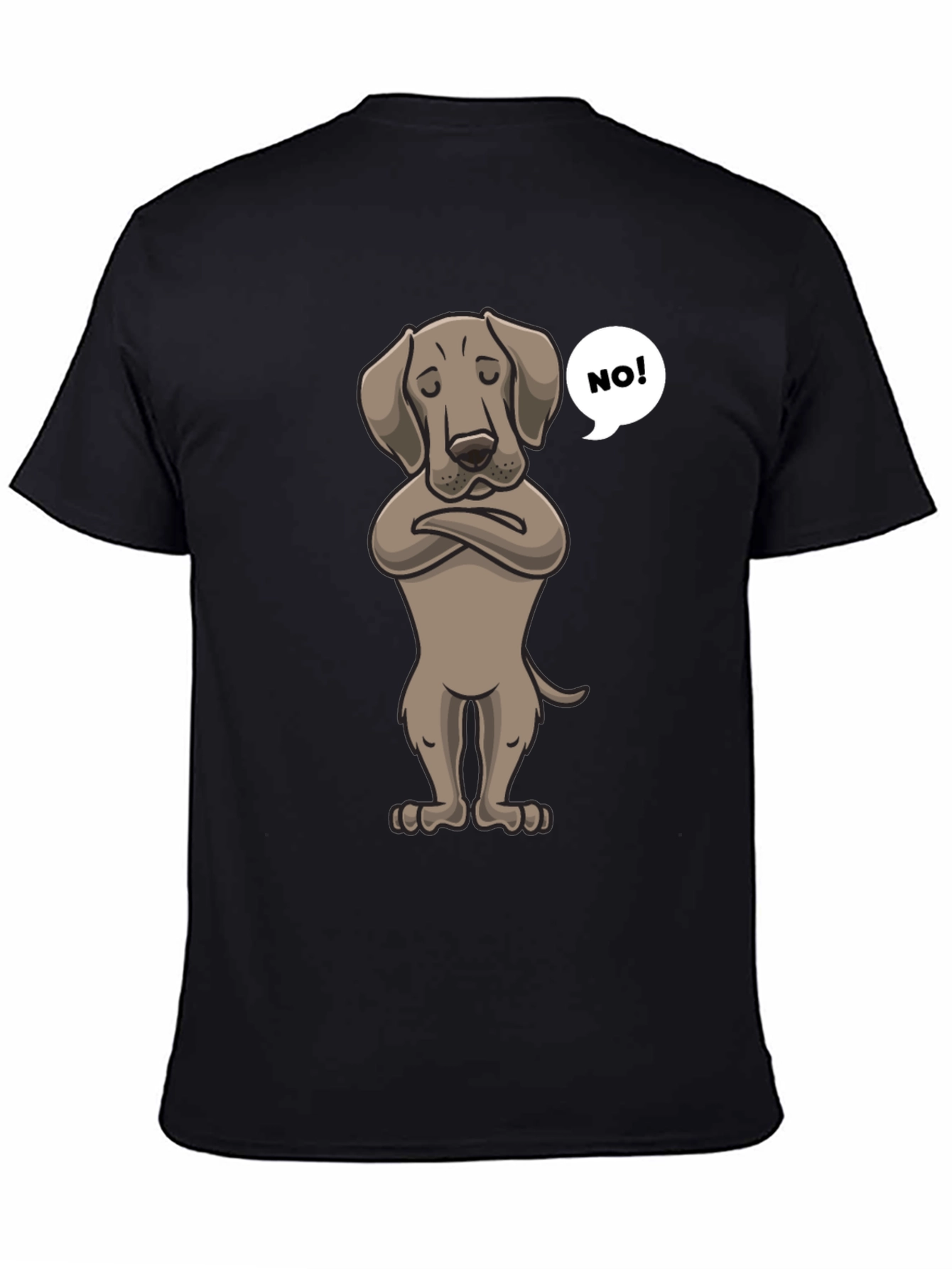 Black Grumpy Dog T-Shirt - Funny Pet Lover Tee view 4