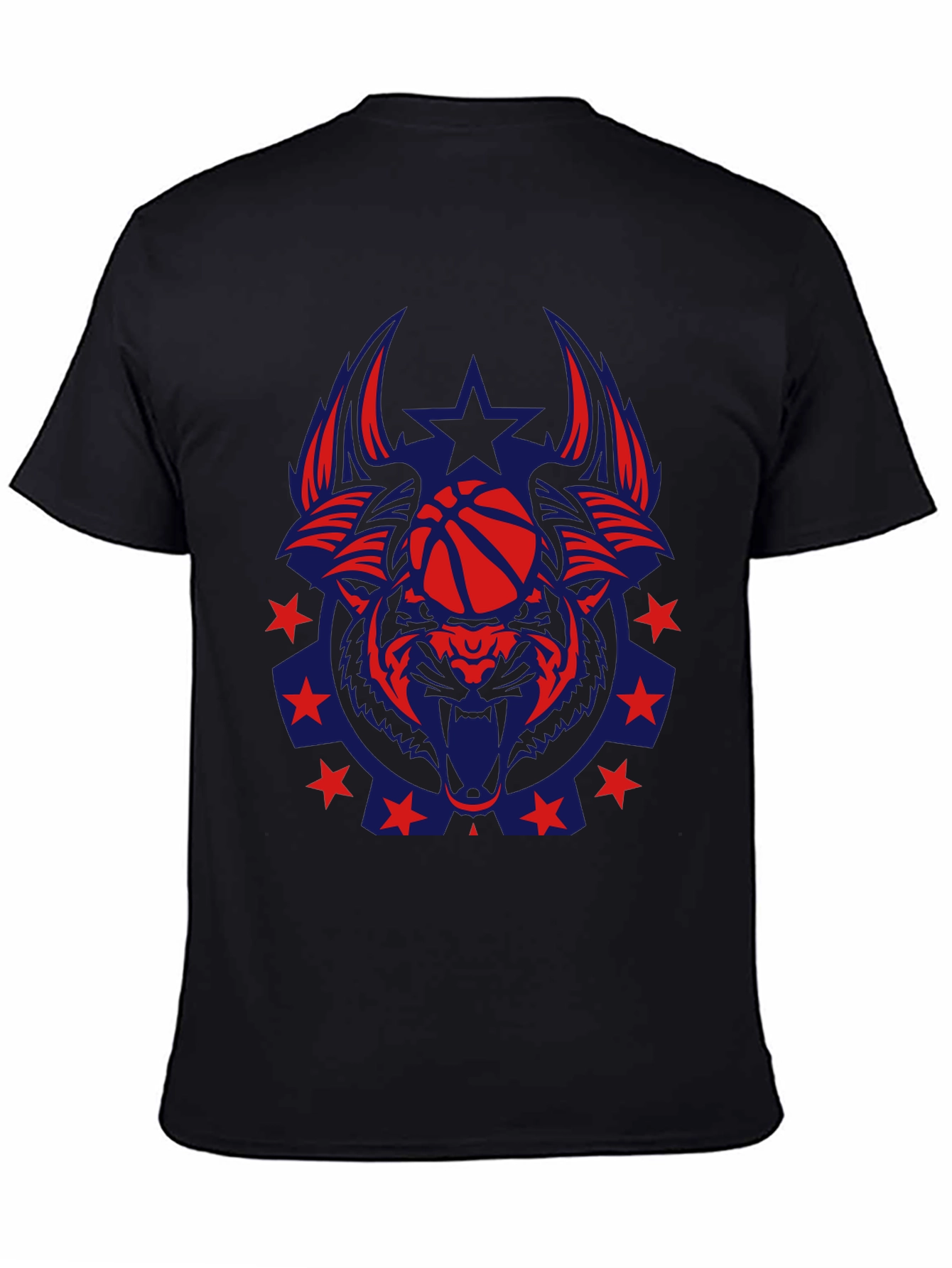 Black Wolf Basketball Graphic Tee - Unique Design view 4