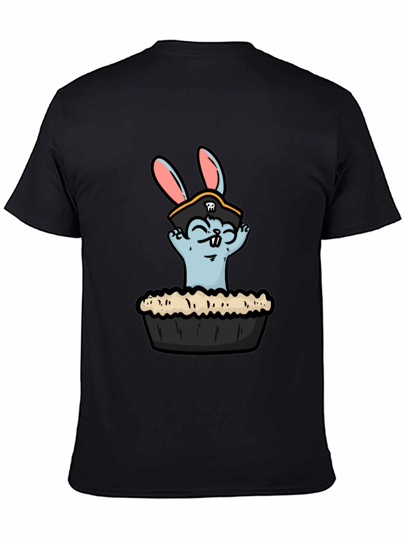 Black Pirate Pie Bunny T-Shirt view 4