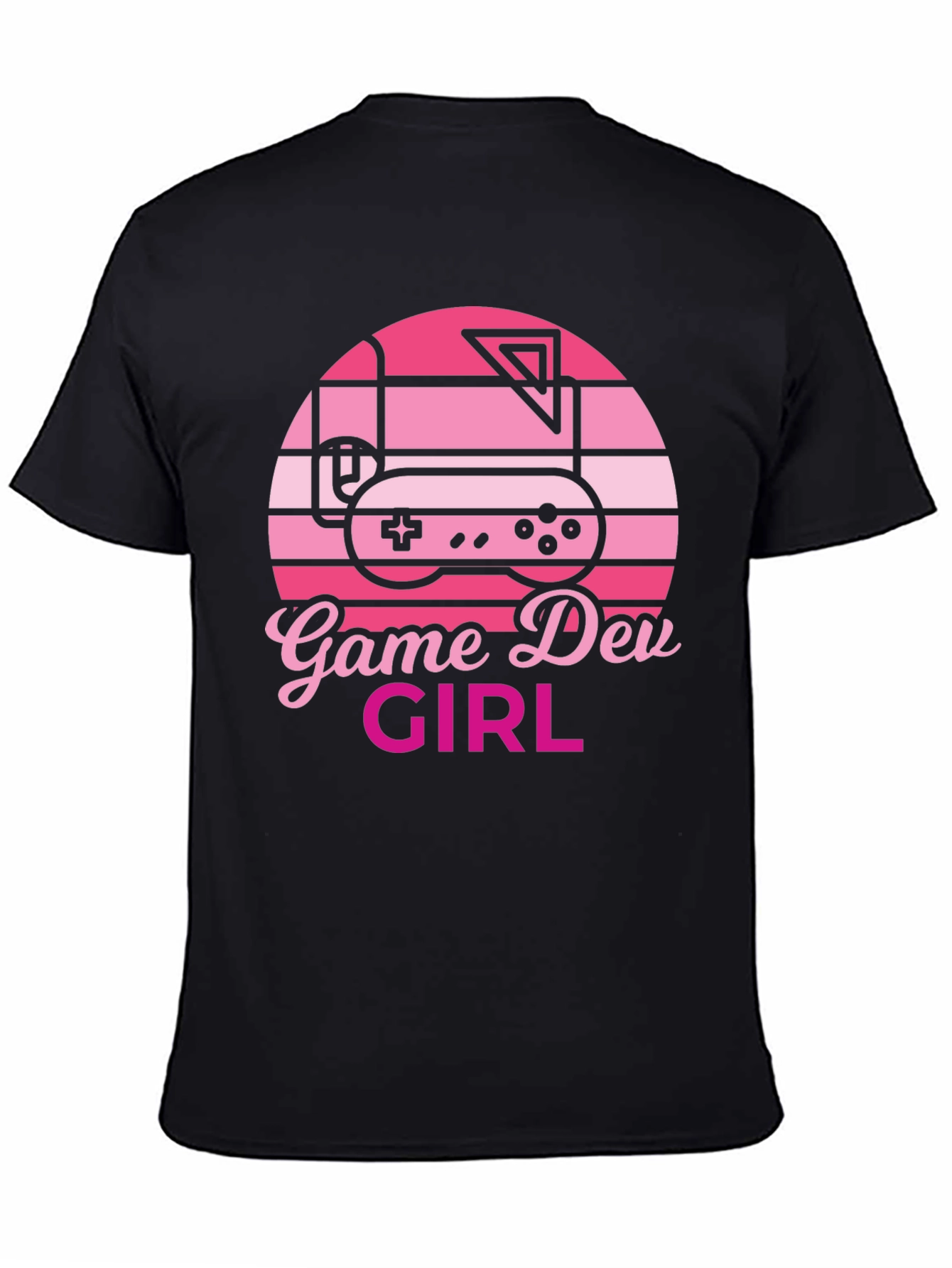 Black Game Dev Girl Retro Style T-Shirt view 4