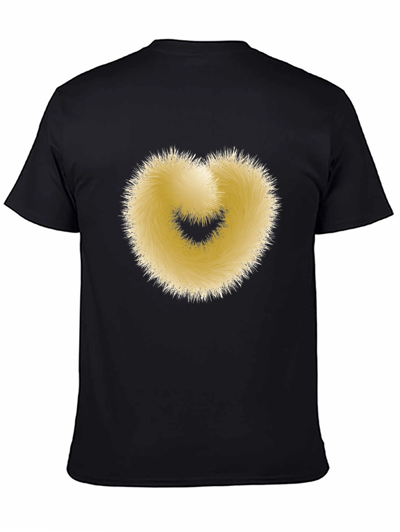 Black Fuzzy Heart Graphic Black T-Shirt - Soft & Stylish view 4