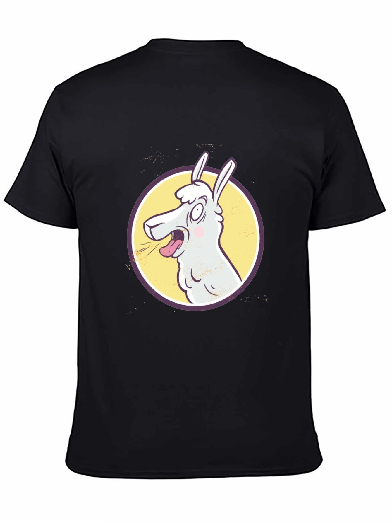Black Crazy Llama Graphic Tee view 4