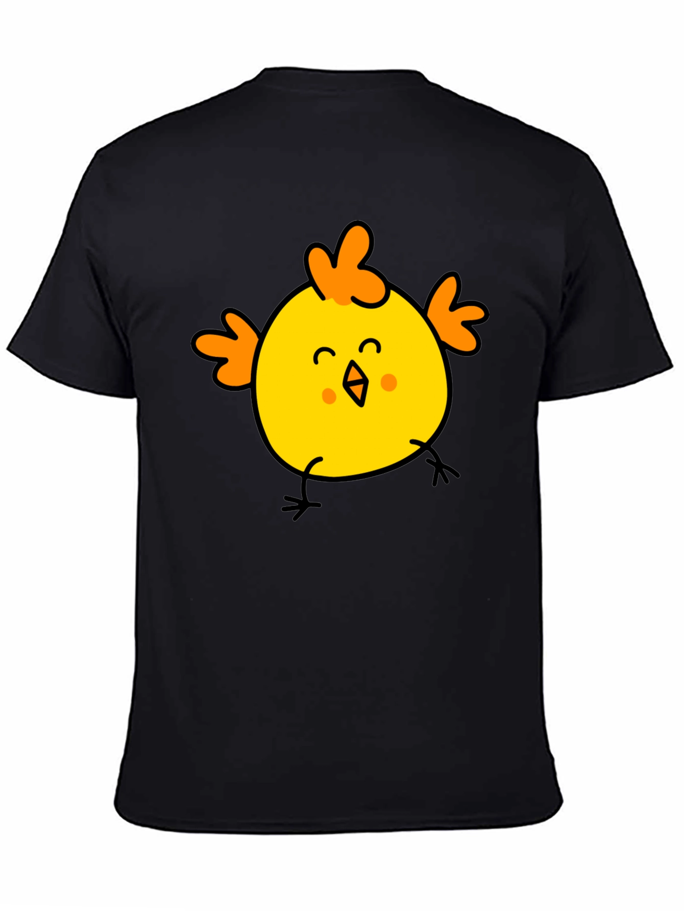 Black Cute Chick Graphic Tee - Black Cotton T-Shirt view 4