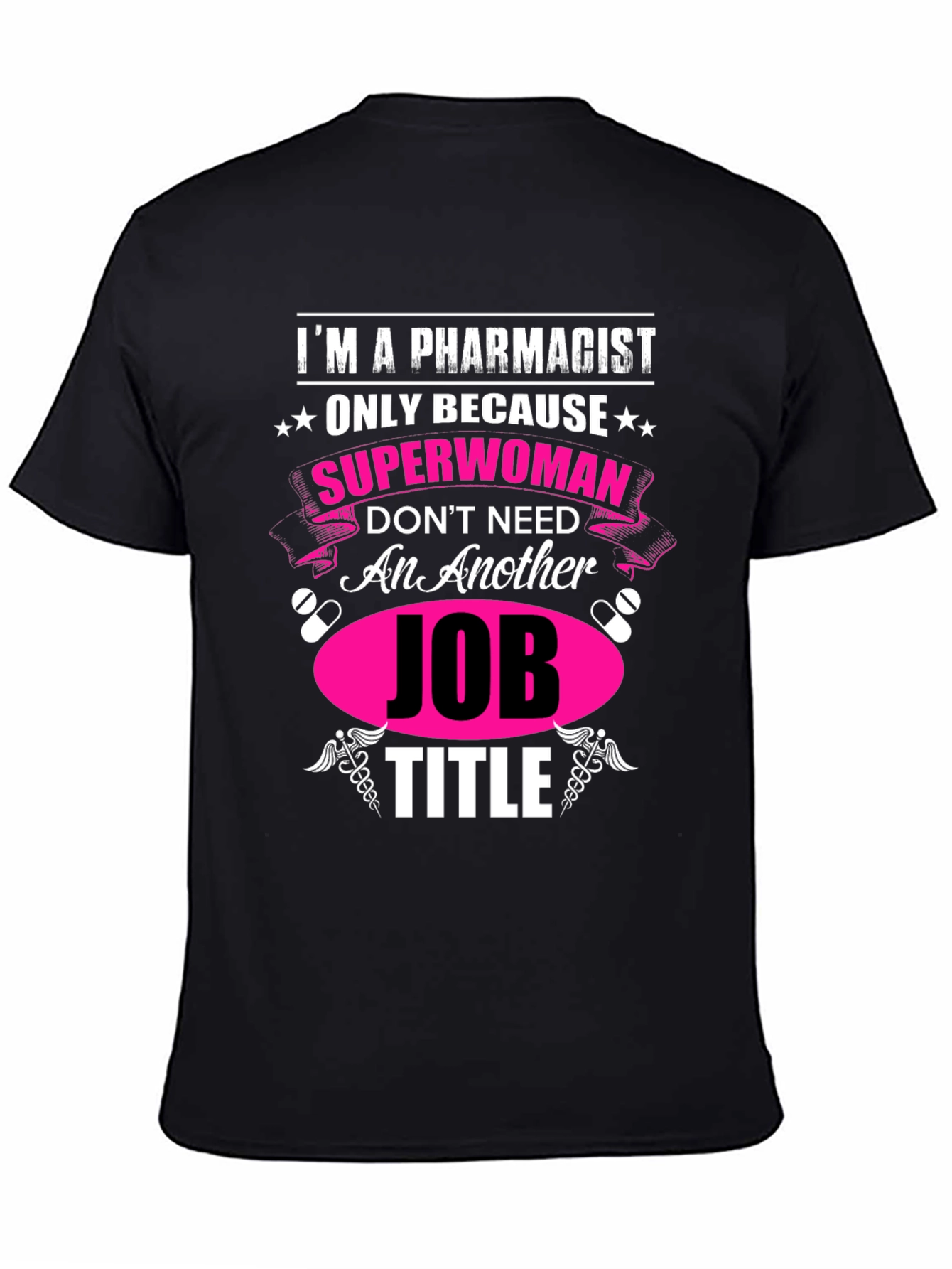 Black Pharmacist Superwoman Novelty Graphic Tee view 4