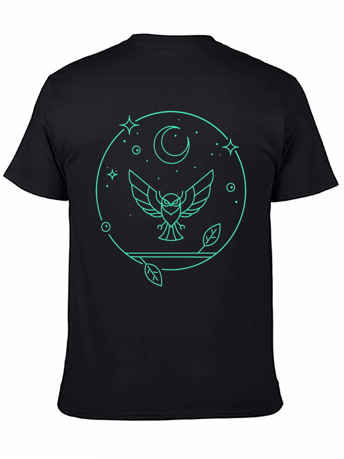 Black Owl Moon Graphic Tee - Stylish & Unique Black T-Shirt view 4