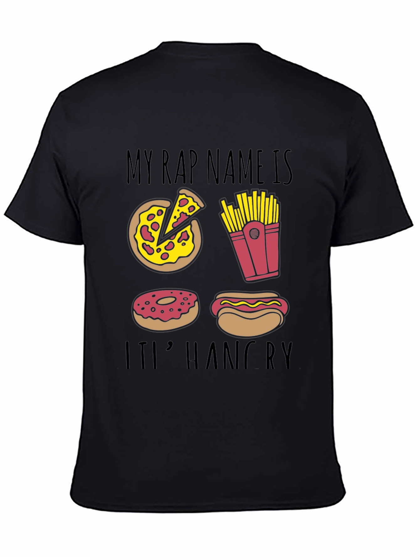 Black My Rap Name Is It's Hangry T-Shirt view 4