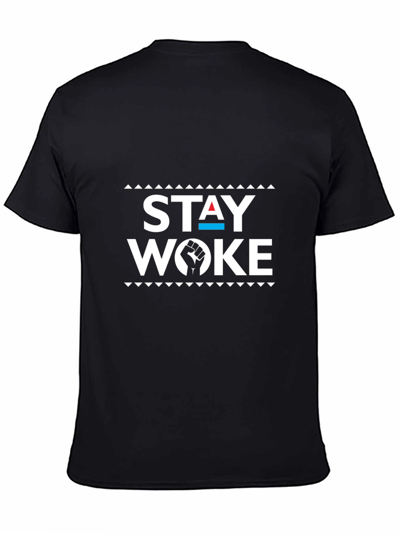 Black Stay Woke Graphic Tee - Black Cotton Blend view 4