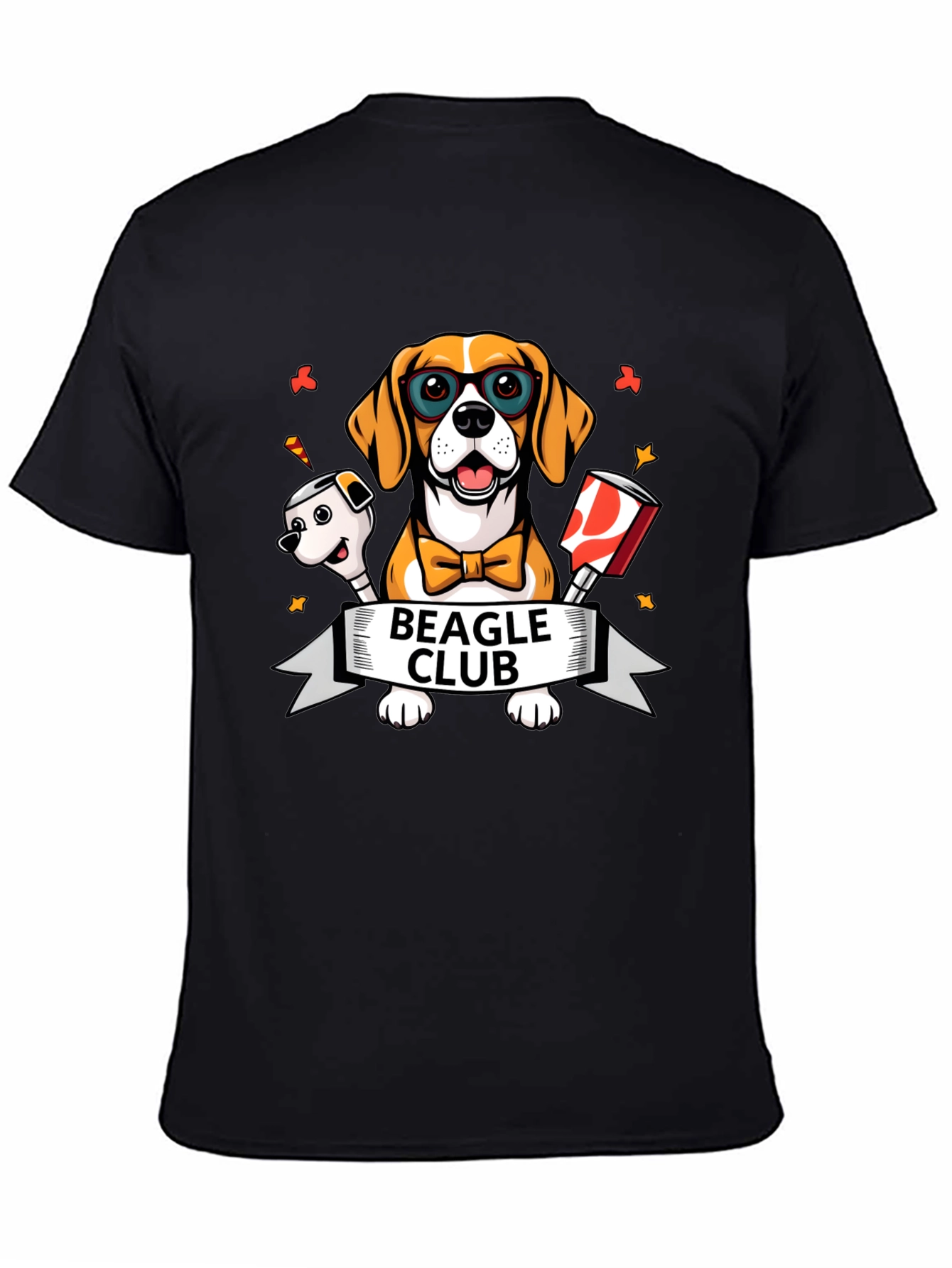 Black Beagle Club T-Shirt - Cute Dog Graphic Tee view 4