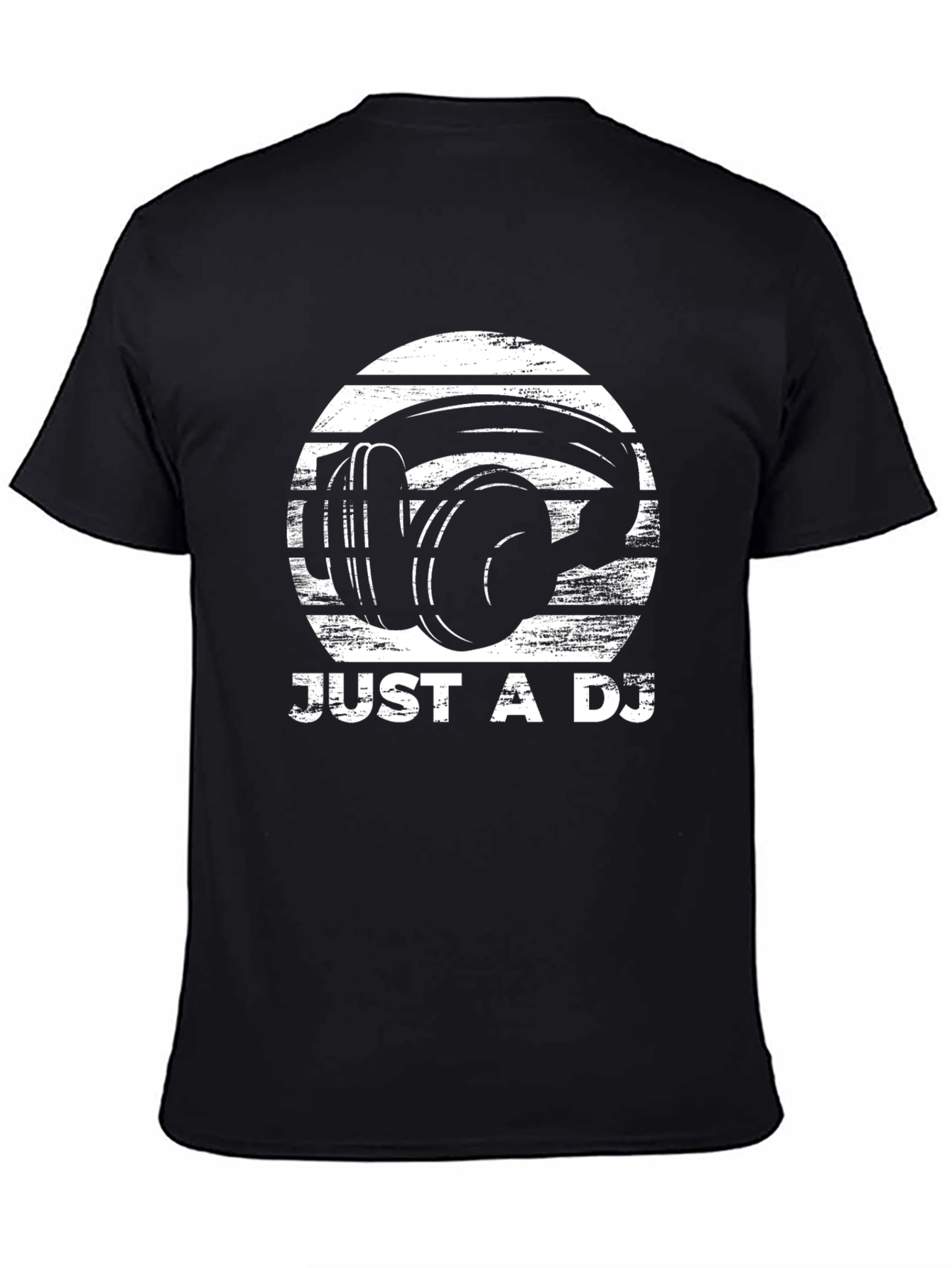 Black Just A DJ T-Shirt - Black Graphic Tee view 4