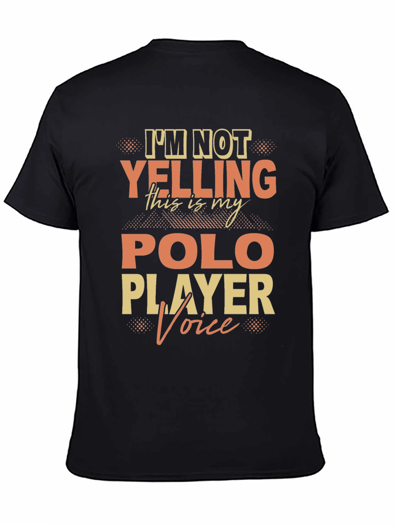 Black Polo Player Voice T-Shirt Funny Polo Tee view 4