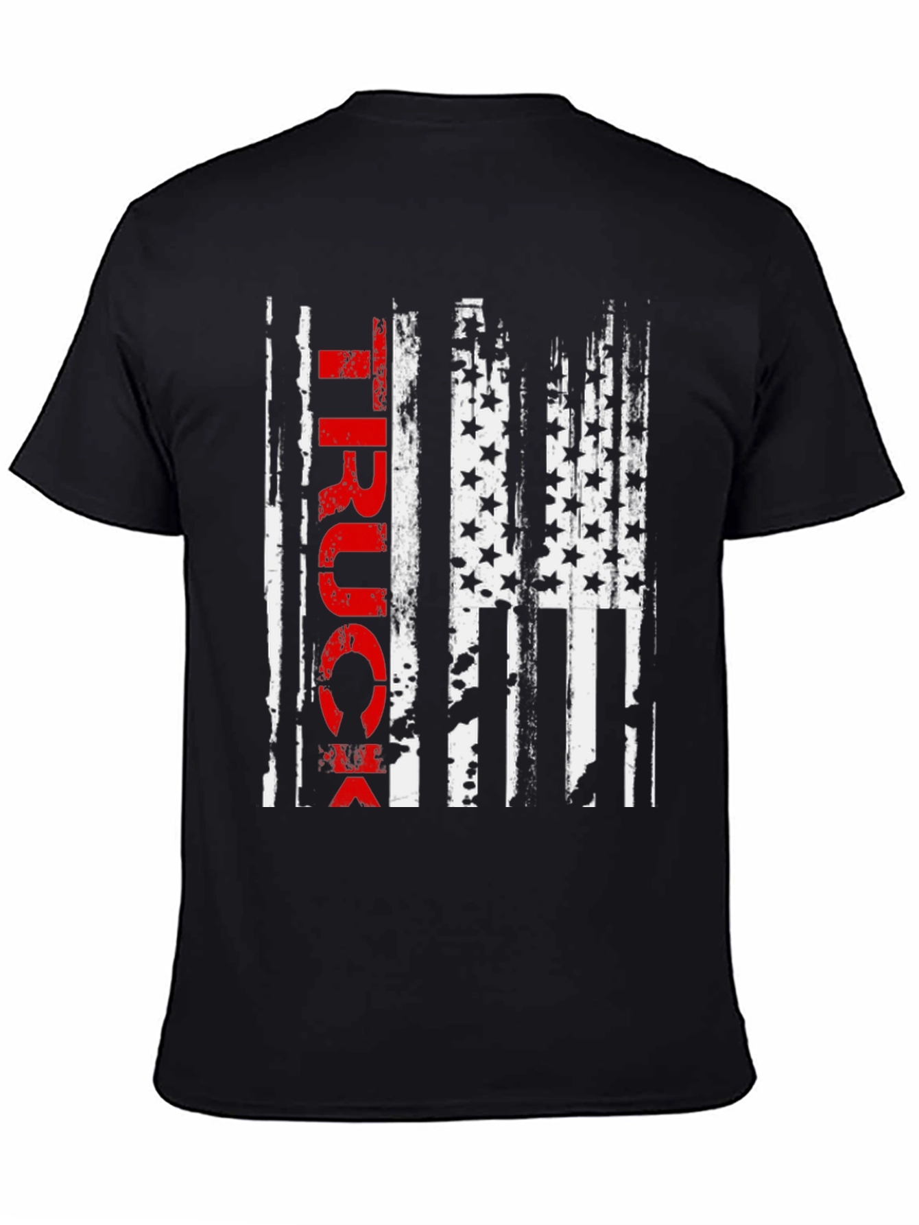 Black Truck American Flag Graphic Tee - Patriotic Style view 4