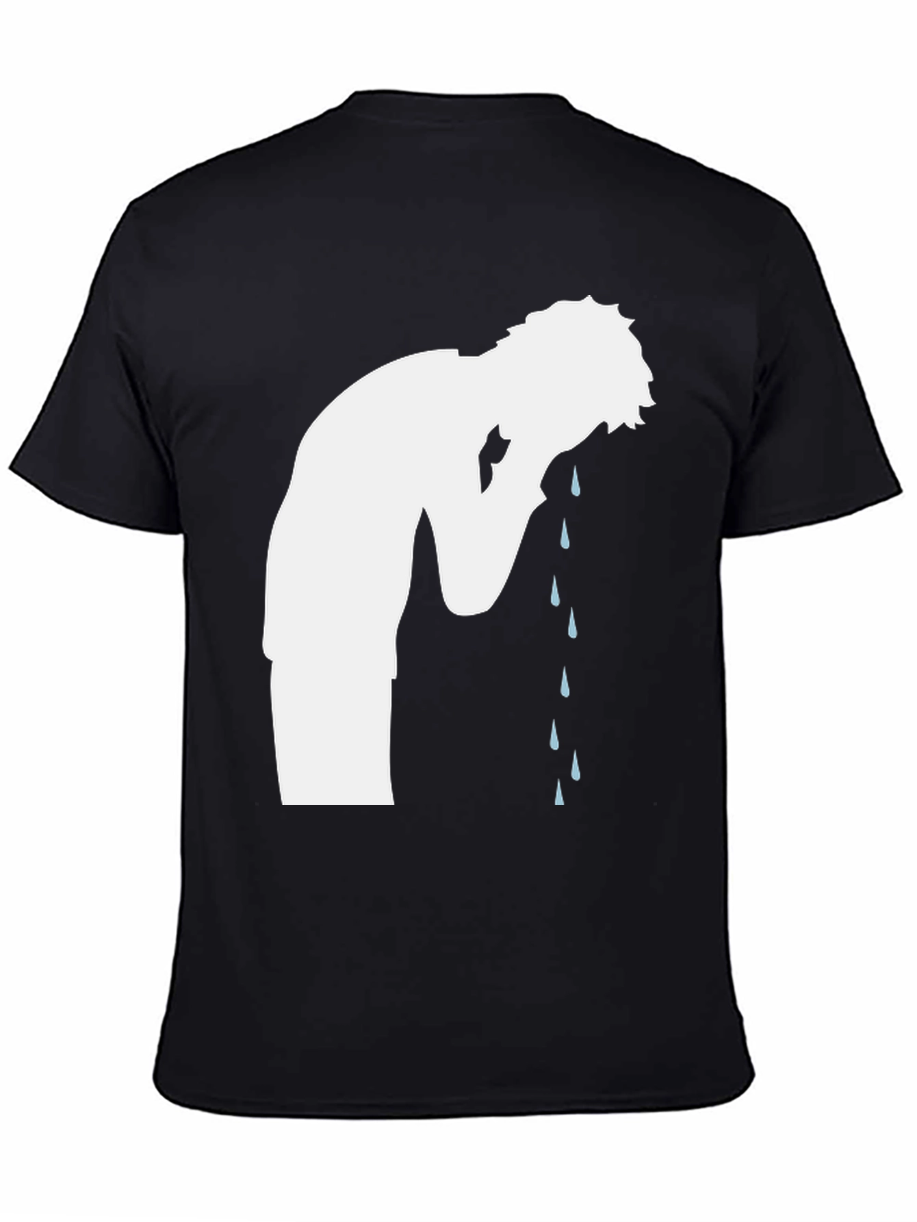 Black Emotional Graphic T-Shirt - Black, Casual Wear view 4