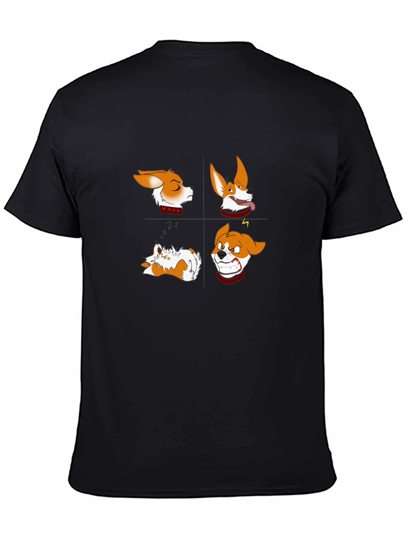 Black Corgi Expressions Graphic Tee - Black view 4