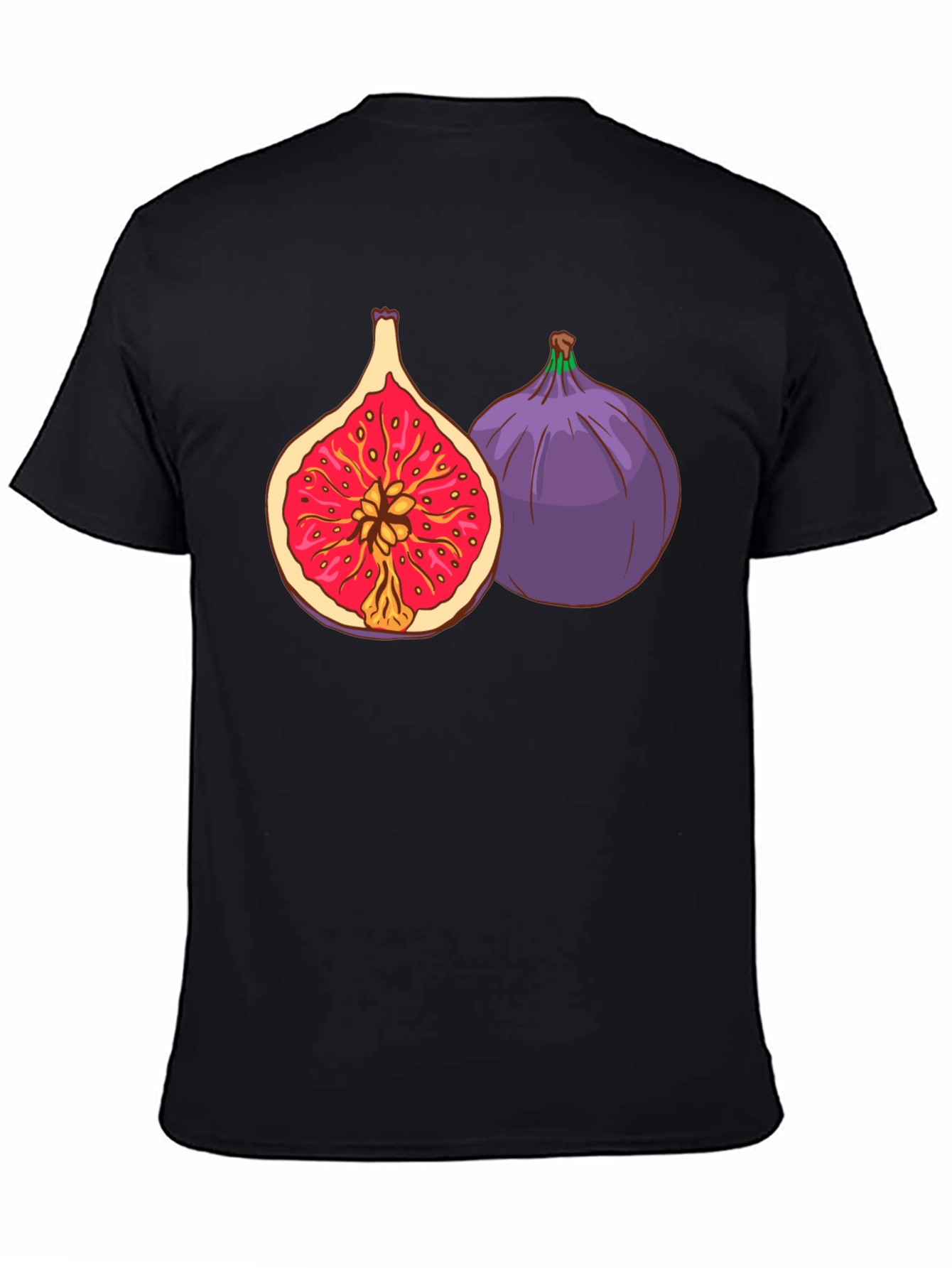 Black Fig Fruit Graphic Black T-Shirt view 4
