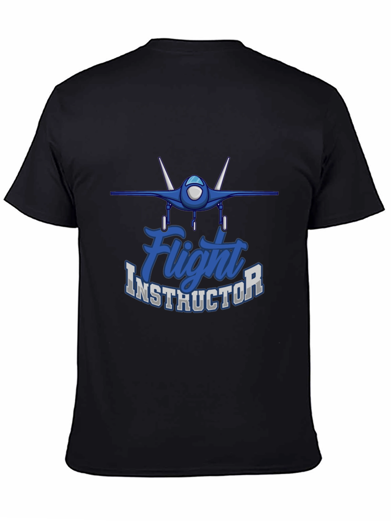 Black Flight Instructor T-Shirt - Aviation Teacher Apparel view 4