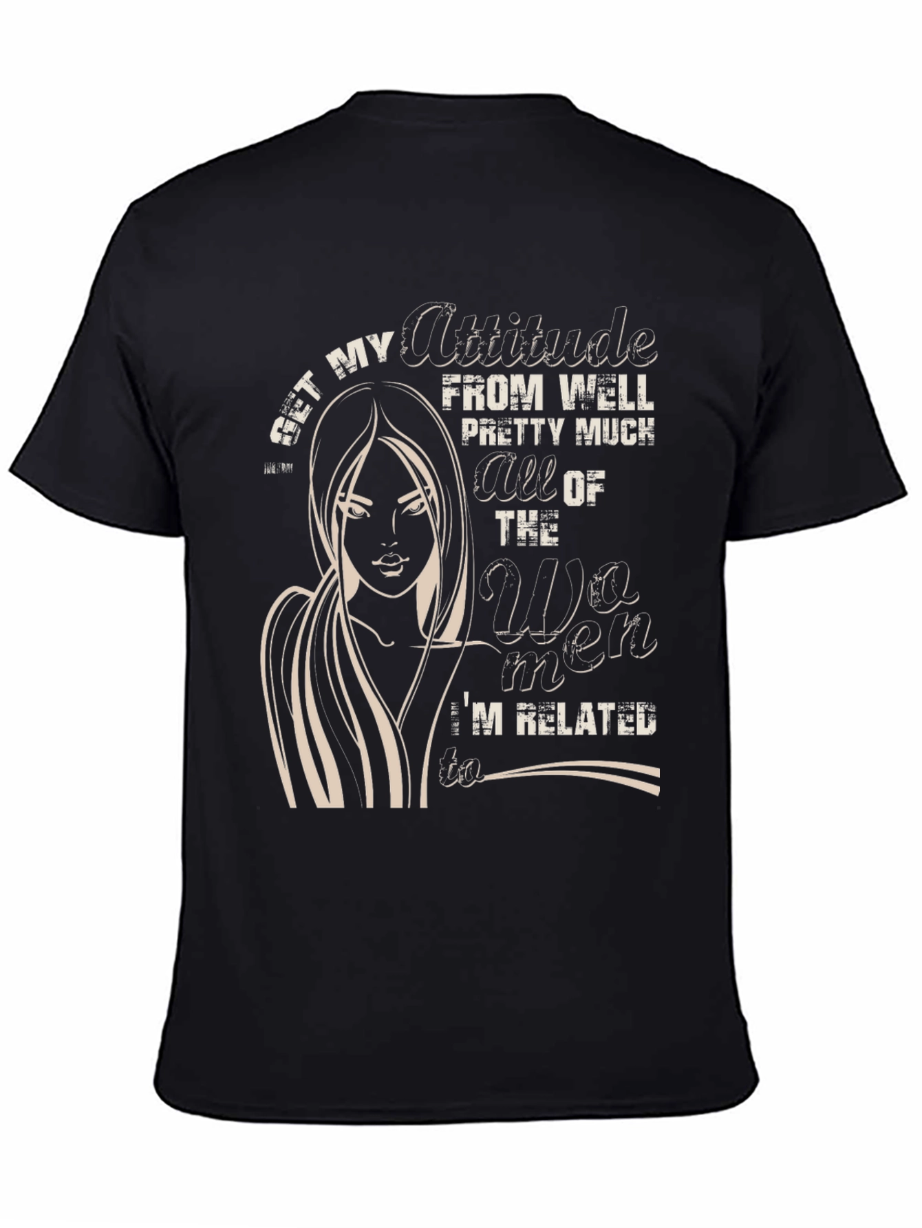 Black Attitude Women's Graphic Tee - Black view 4