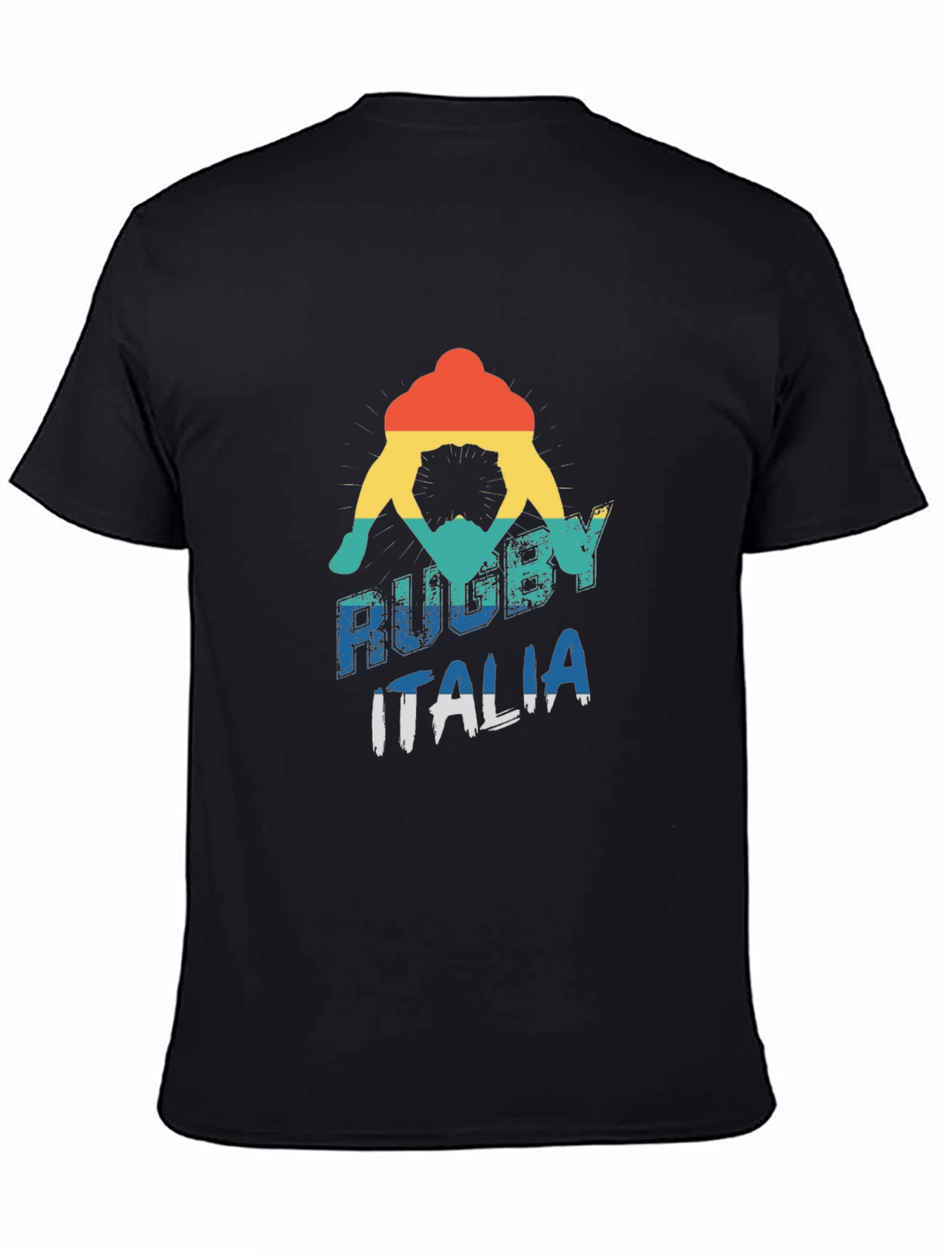 Black Rugby Italia Graphic Tee - Retro Style view 4