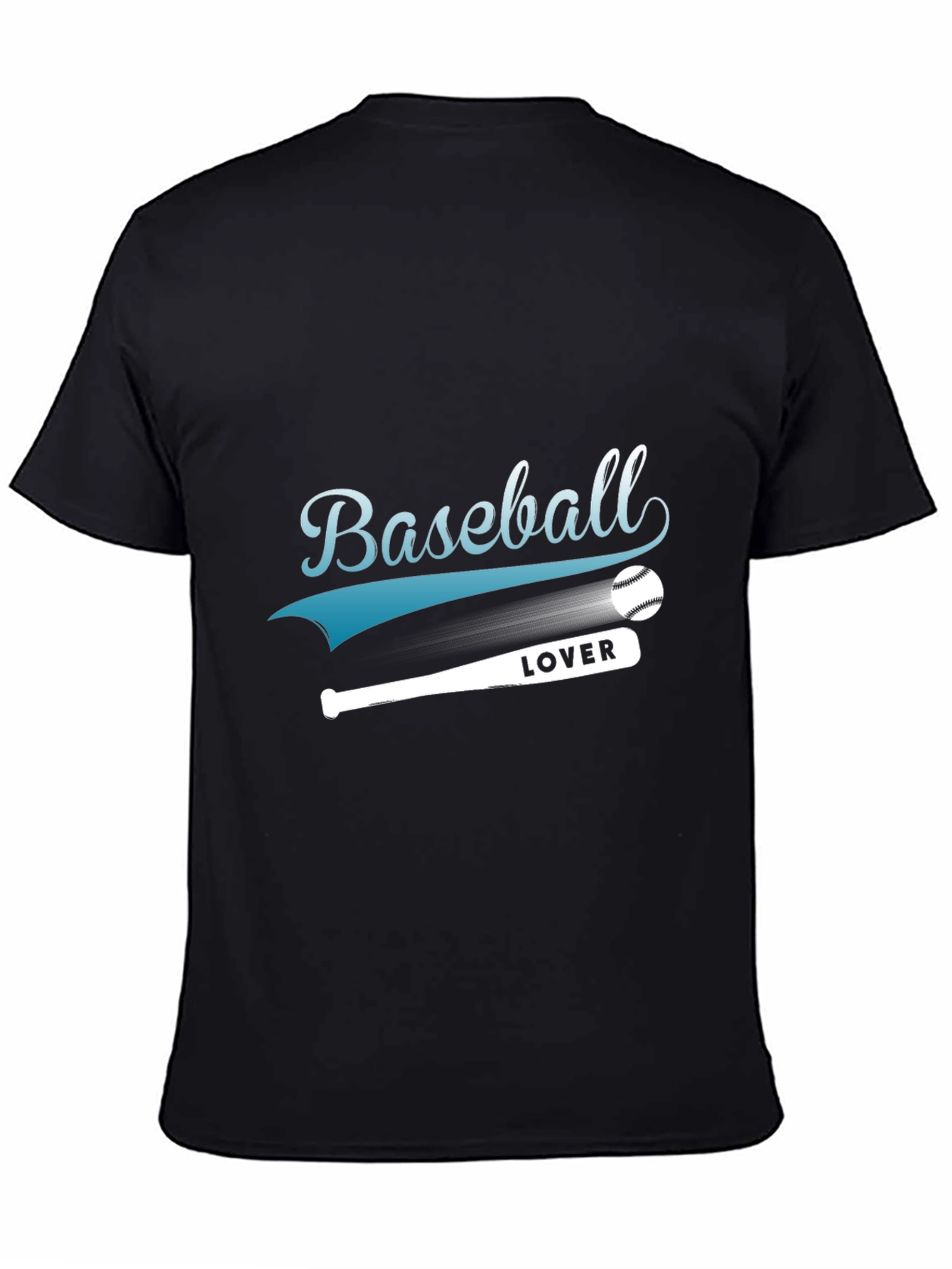 Black Baseball Lover Black T-Shirt view 4