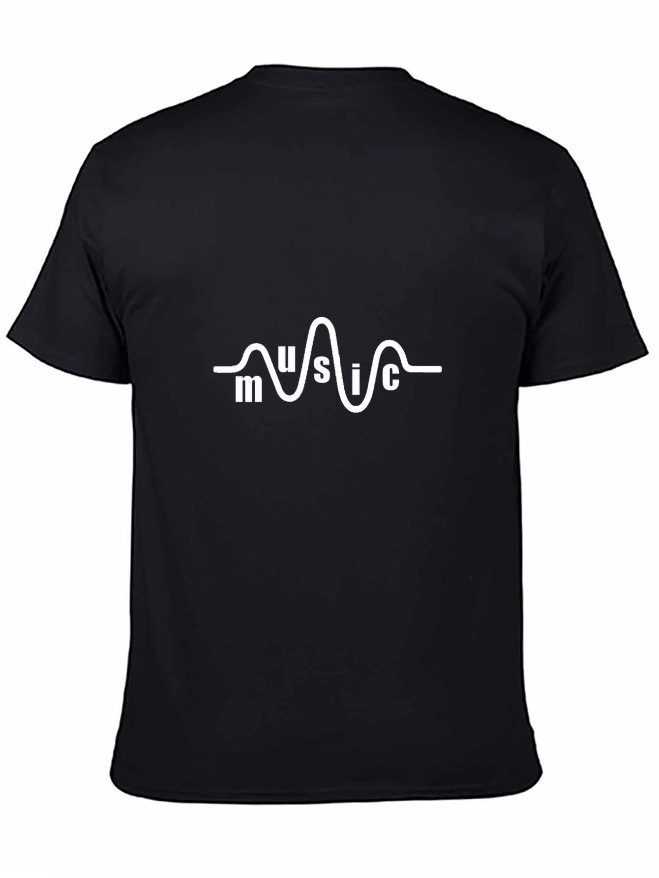 Black Music Wave Graphic Tee - Black Casual T-Shirt view 4