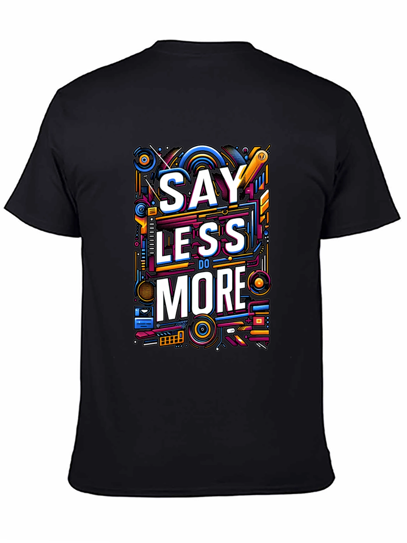 Black Say Less Do More Graphic Tee - Black view 4