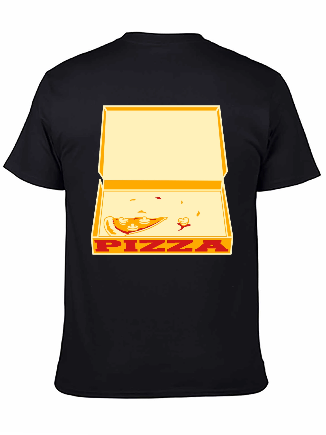 Black Pizza Box Graphic Tee - Unisex Casual T-Shirt view 4