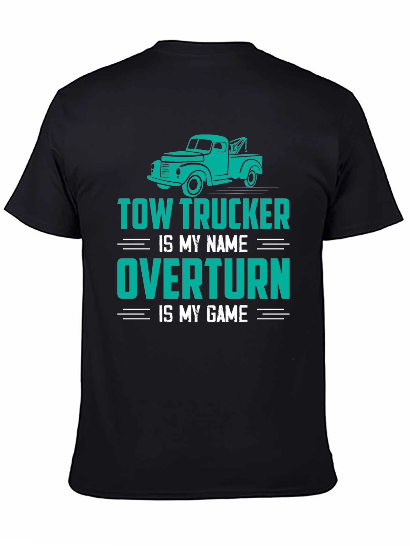 Black Tow Trucker Tee - Overtturn is My Game view 4