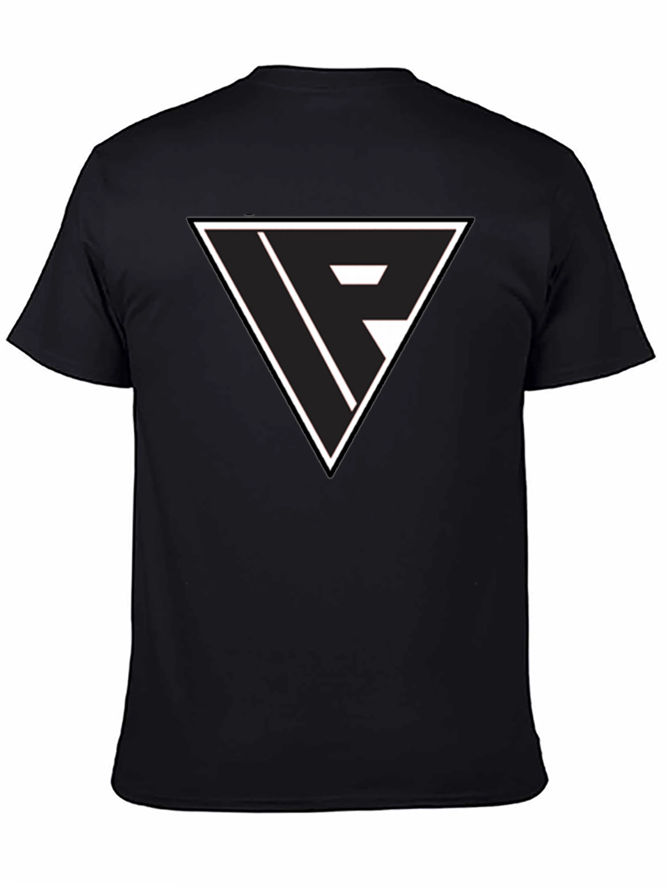 Black Black T-Shirt with Triangle Logo Graphic view 4