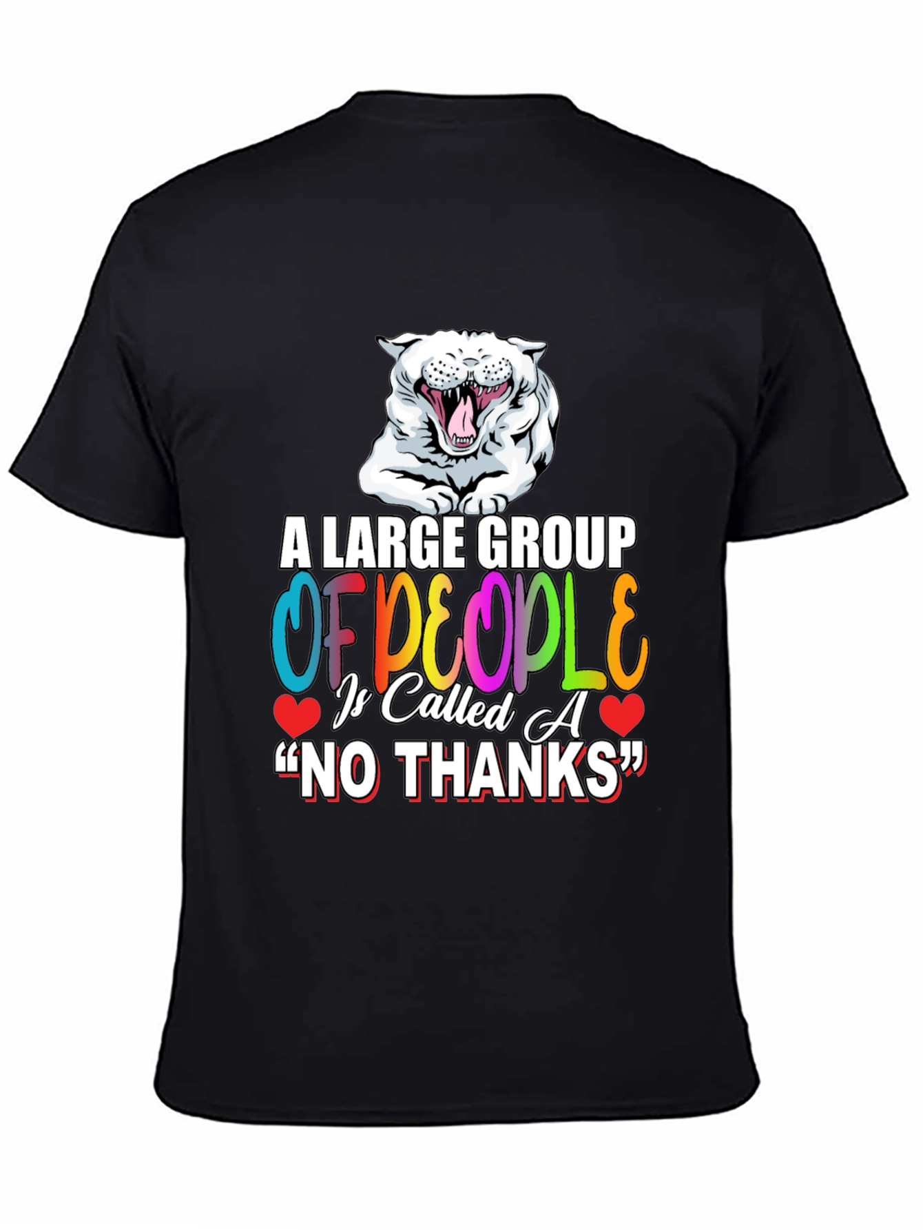 Black Funny 'No Thanks' Graphic Tee view 4