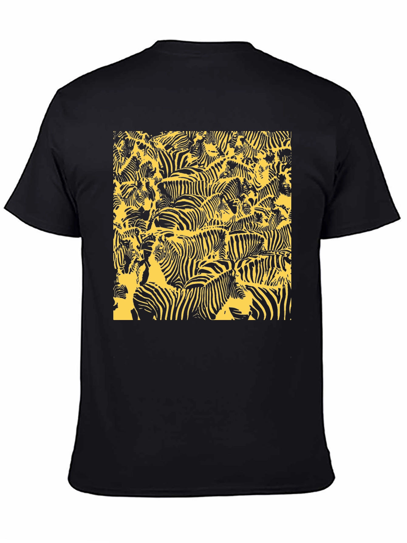 Black Zebra Print Men's Graphic Tee view 4