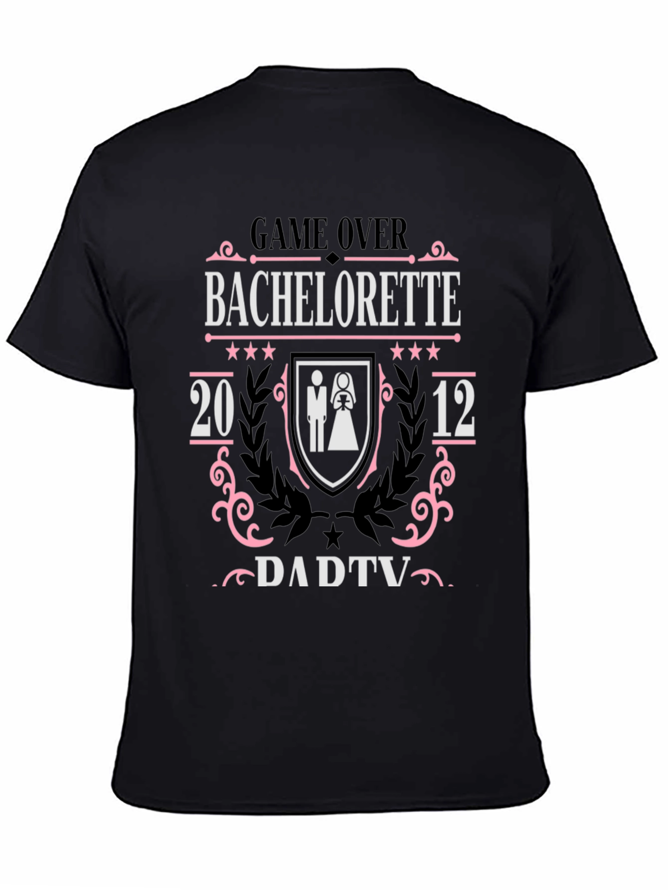 Black Game Over Bachelorette T-Shirt view 4
