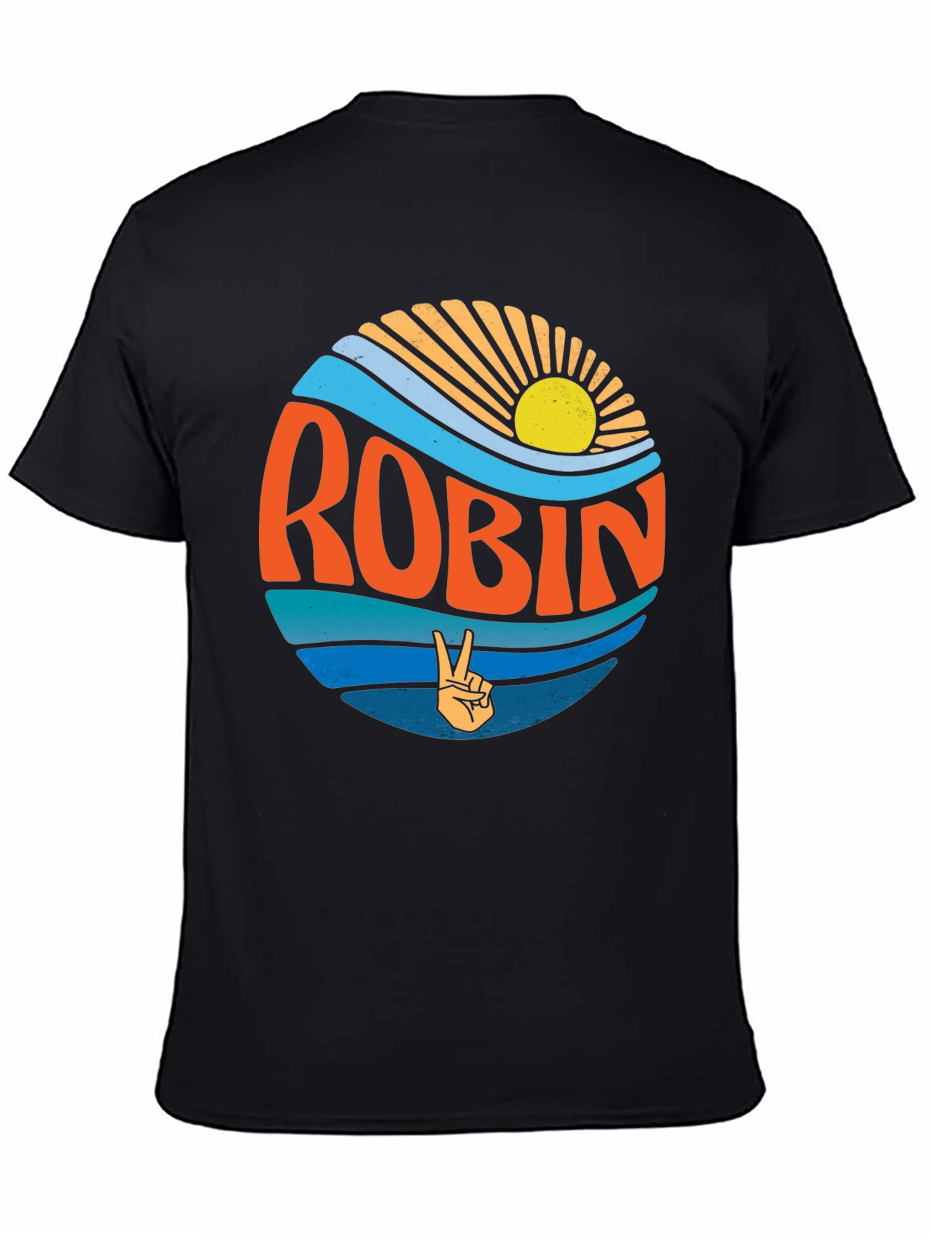Black Robin Retro Sun & Wave T-Shirt view 4